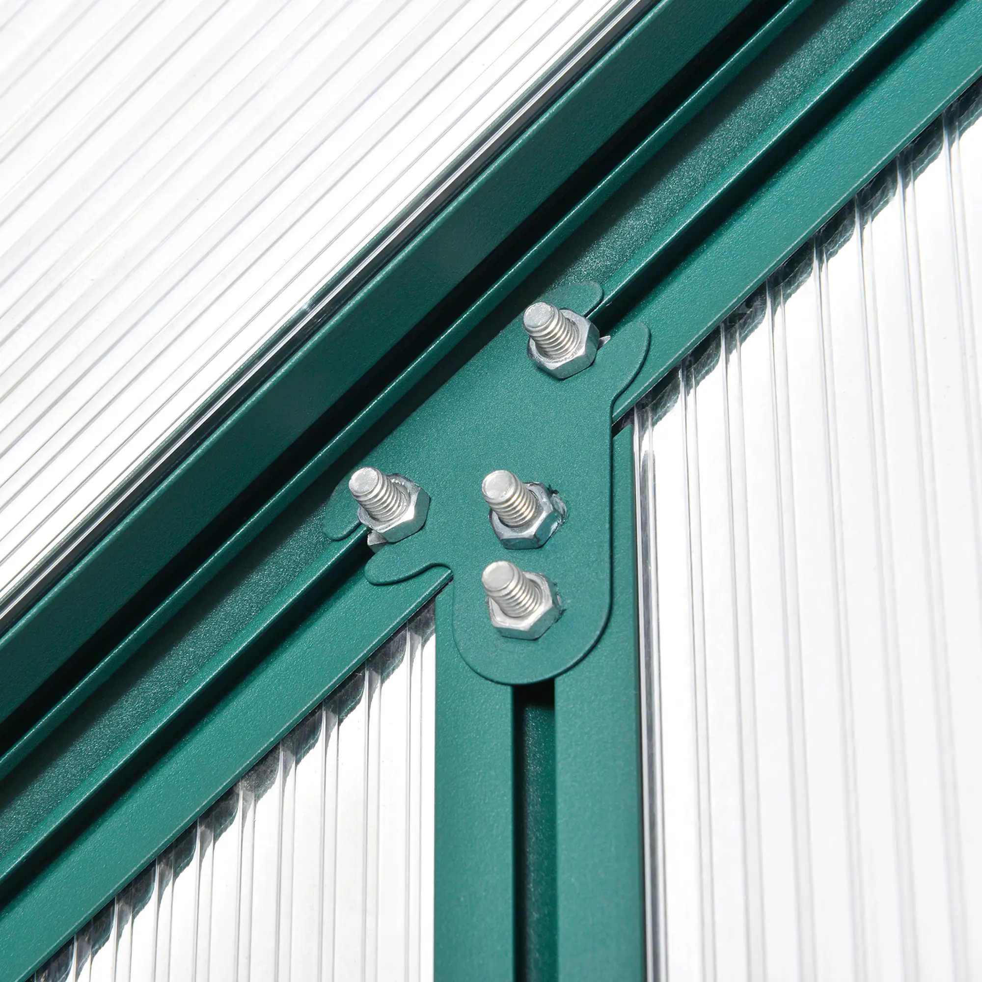 Outsunny 6 x 8ft Polycarbonate Greenhouse, Green - Image 15