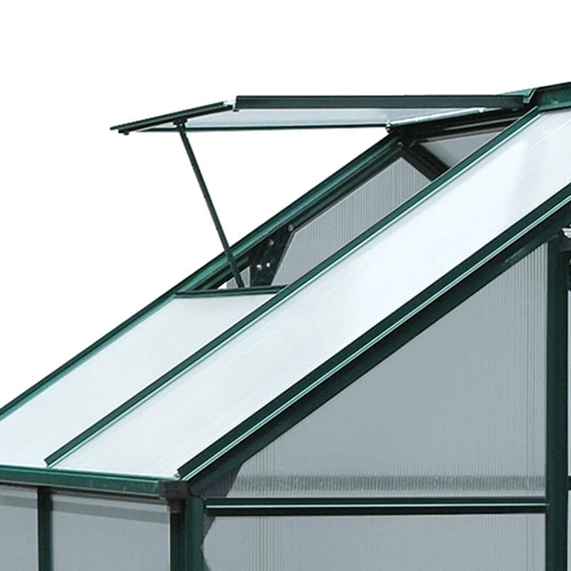 Outsunny 6 x 4ft Polycarbonate Greenhouse, Dark Green - Image 9