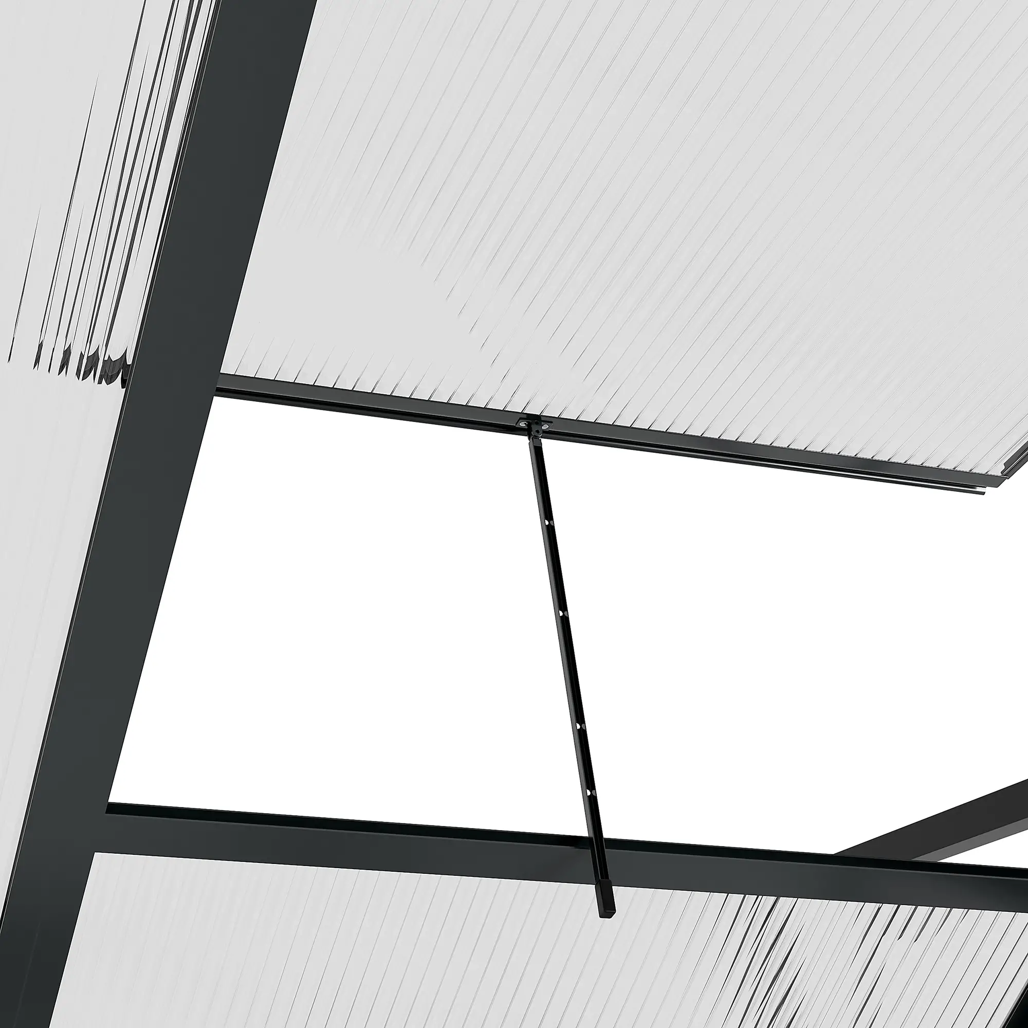 Outsunny 6 x 4ft Polycarbonate Greenhouse, Grey - Image 10