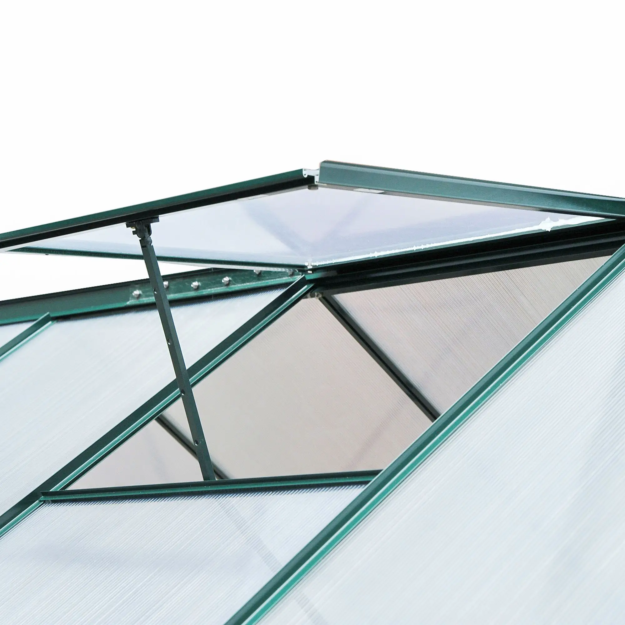 Outsunny 6 x 8ft Polycarbonate Greenhouse, Dark Green - Image 9