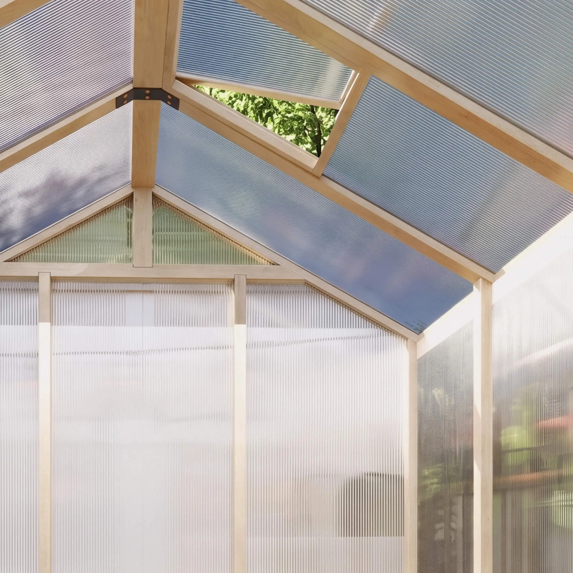 Outsunny 6.6 x 6ft Wooden Greenhouse, Brown - Image 10