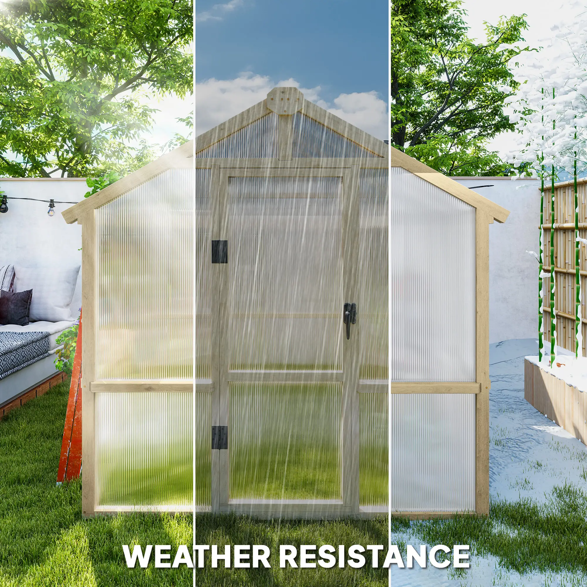 Outsunny 6.6 x 6ft Wooden Greenhouse, Brown - Image 19