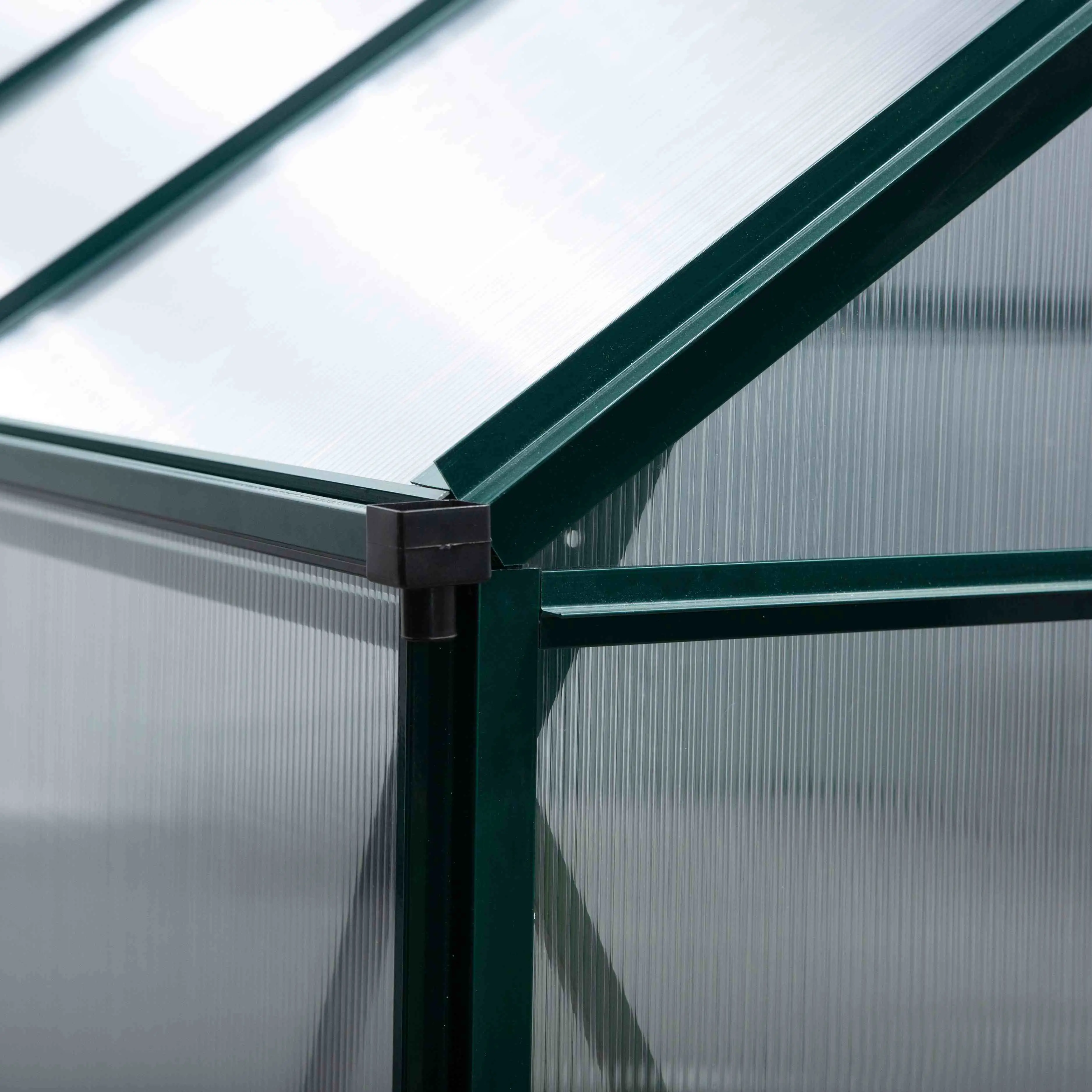 Outsunny 6 x 10ft Polycarbonate Greenhouse, Dark Green - Image 11
