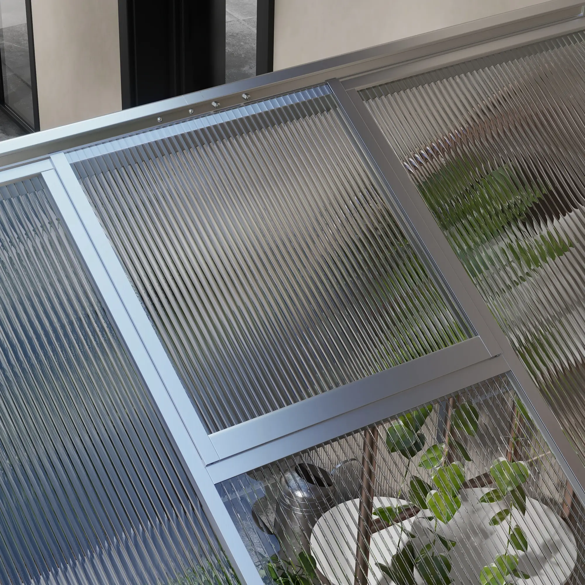 Outsunny 10 x 6ft Polycarbonate Greenhouse, Silver - Image 8