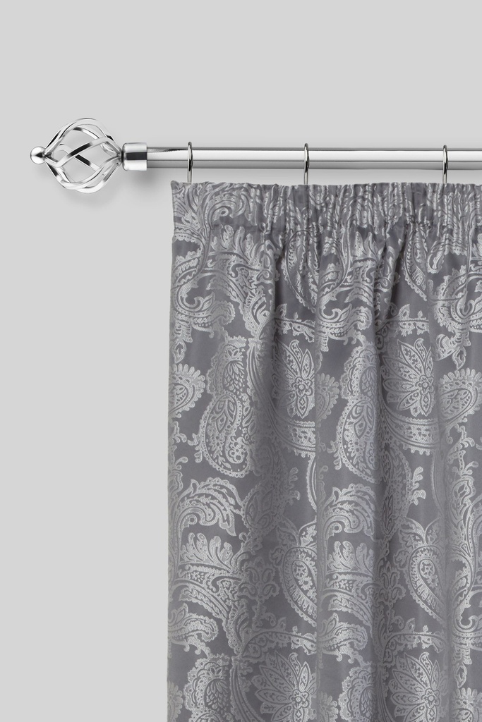 Cage - Extendable Curtain Pole in Chrome (with rings) - Image 2