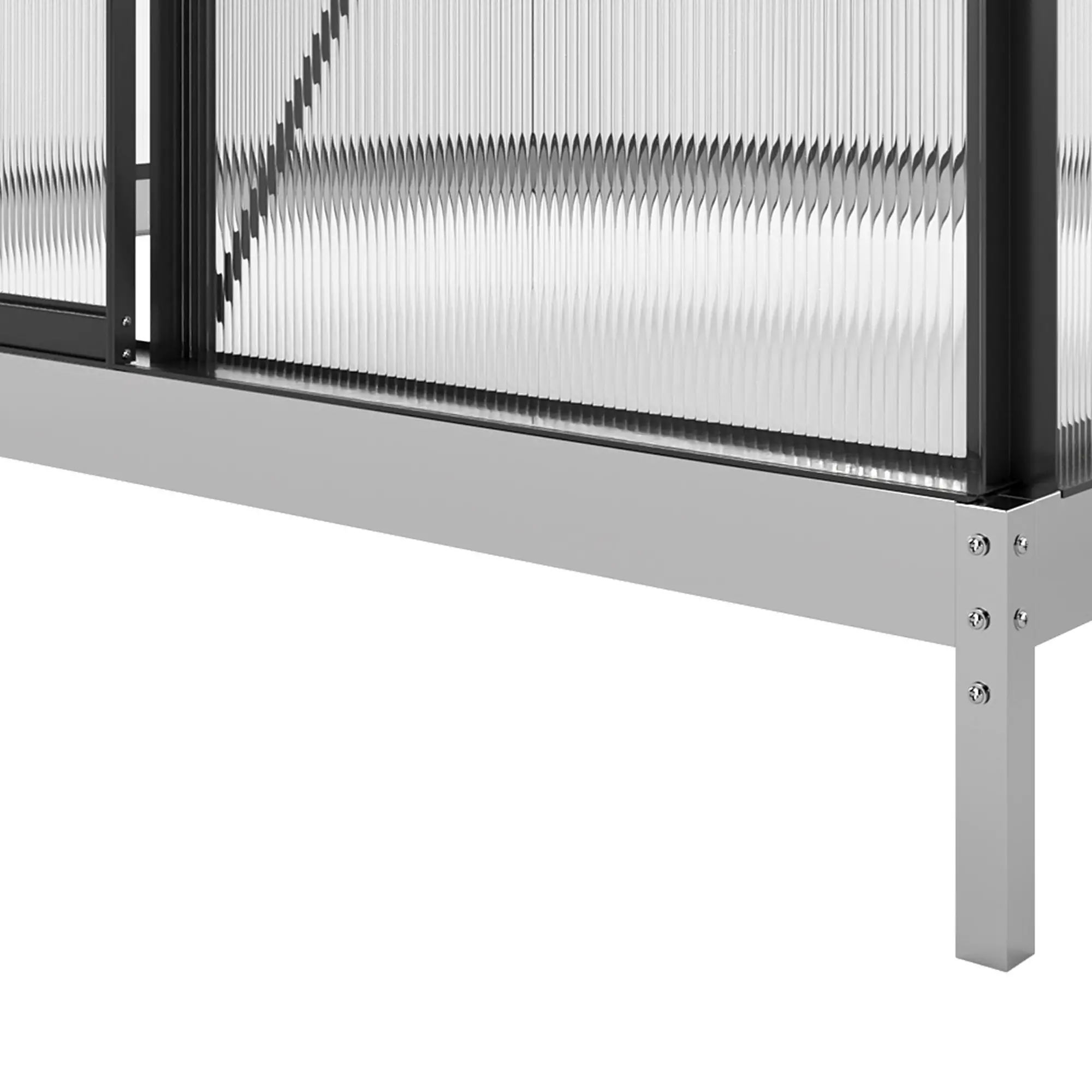 Outsunny 192.5 x 131cm Polycarbonate Greenhouse, Grey - Image 10