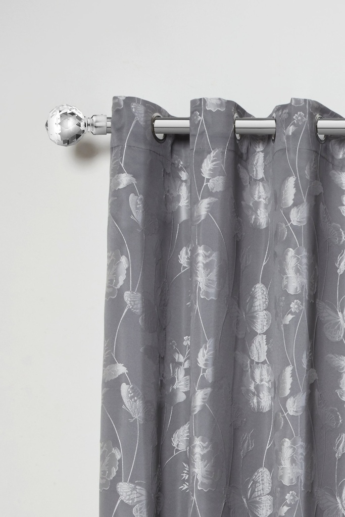Cristalla - Extendable Curtain Pole in Chrome (With rings) - Image 3
