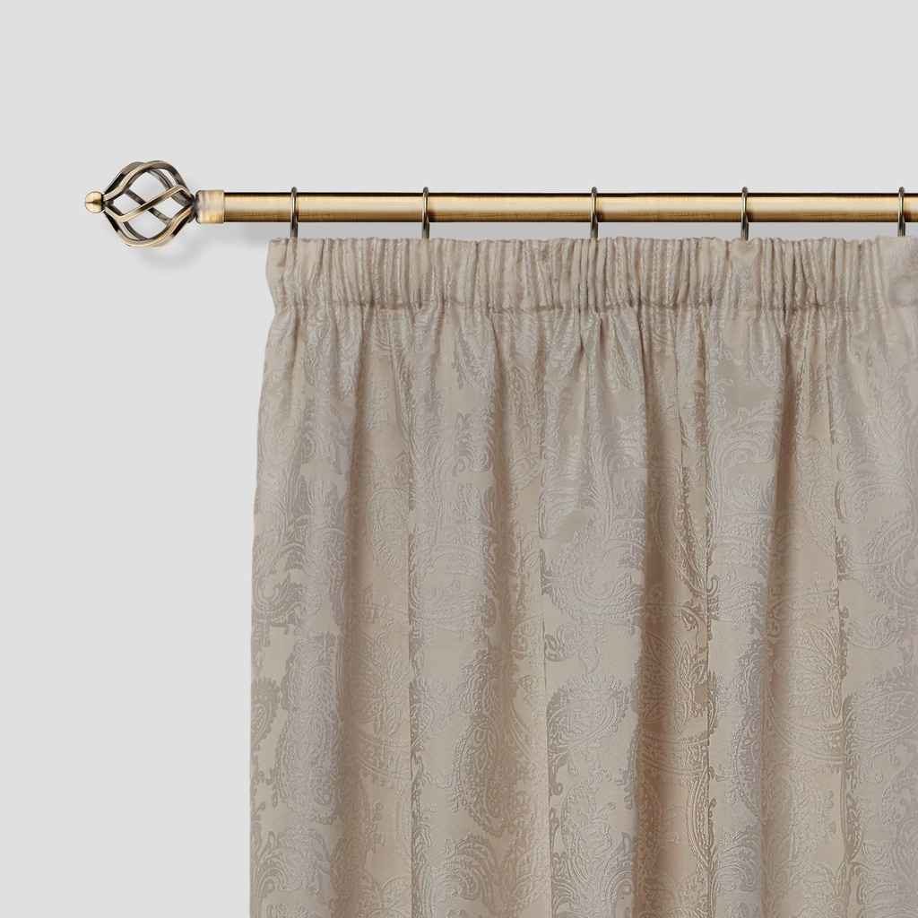 Cage - Extendable Curtain Pole in Antique Brass (with rings) - Image 2