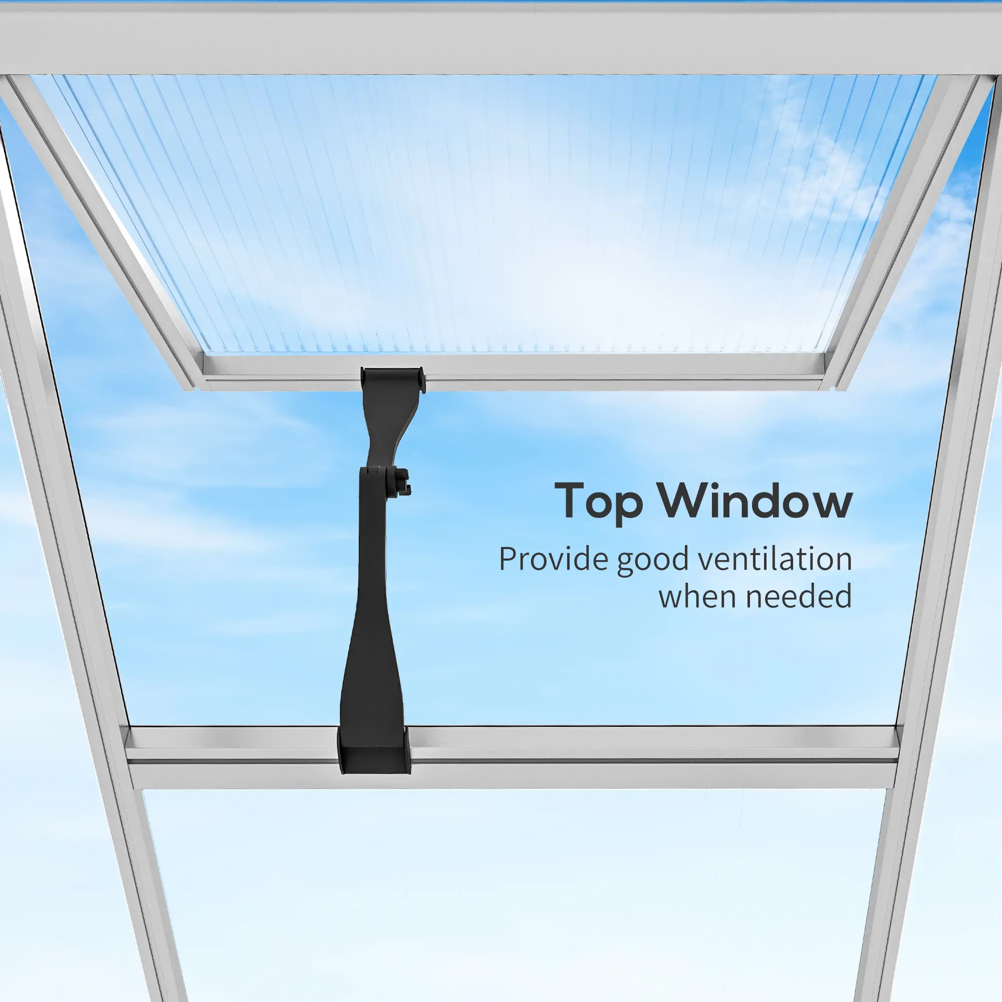 Outsunny 6 x 6ft Polycarbonate Greenhouse, Silver - Image 7