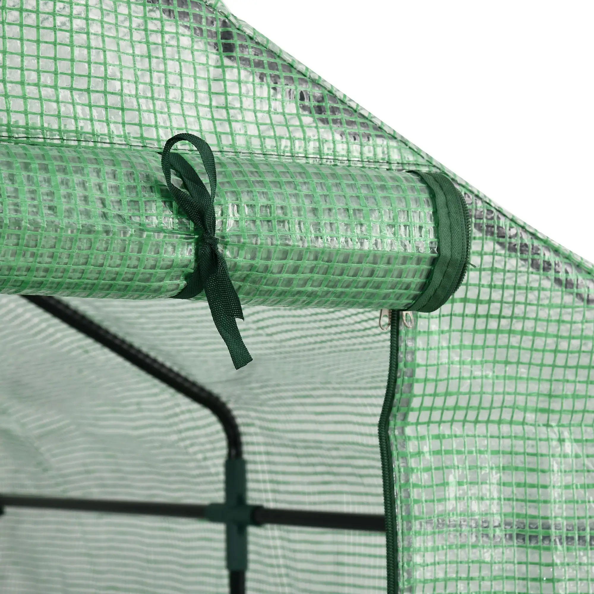 Outsunny 143 x 138cm Walk-in Greenhouse, Green - Image 12