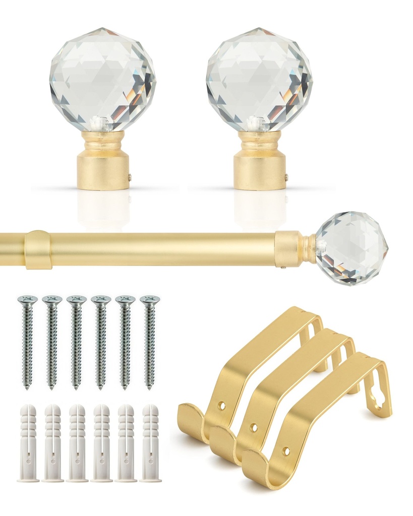Cristalla - Extendable Curtain Pole in Gold - Image 3