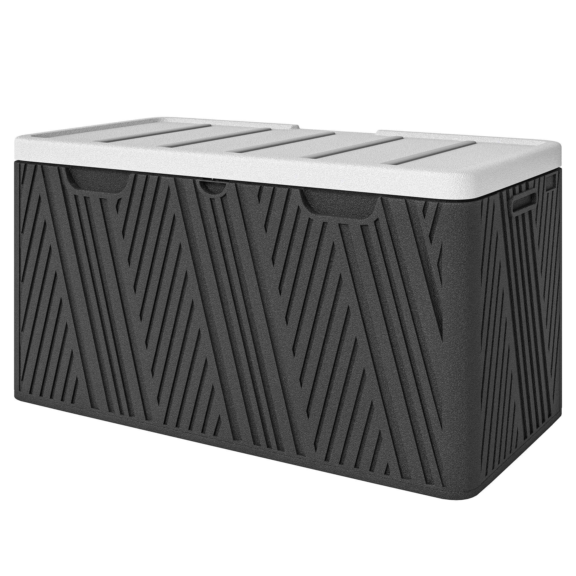 Outsunny 380L Plastic Garden Storage Box, Black and Grey - Image 11