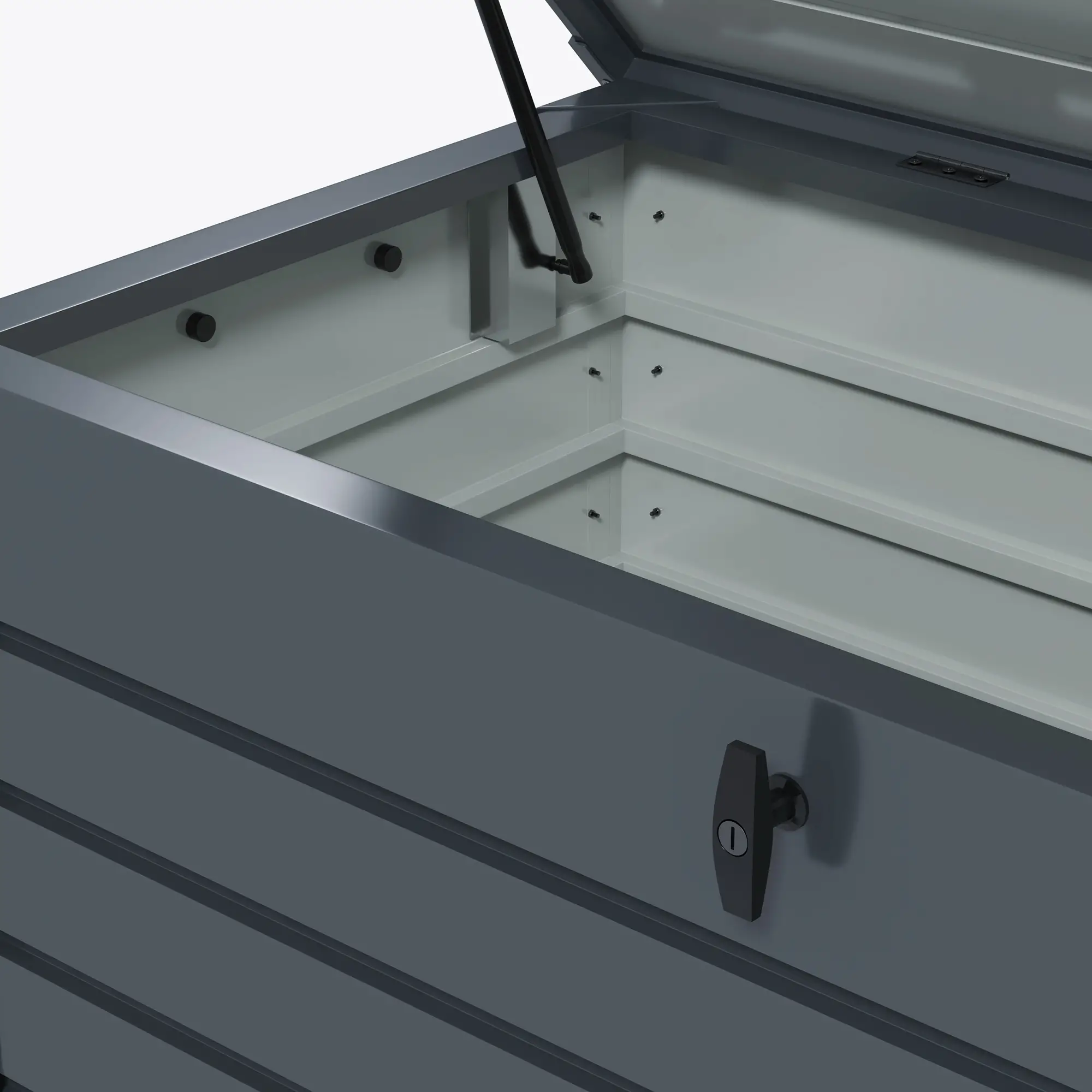 Outsunny 311L Steel Garden Storage Box, Dark Grey - Image 8