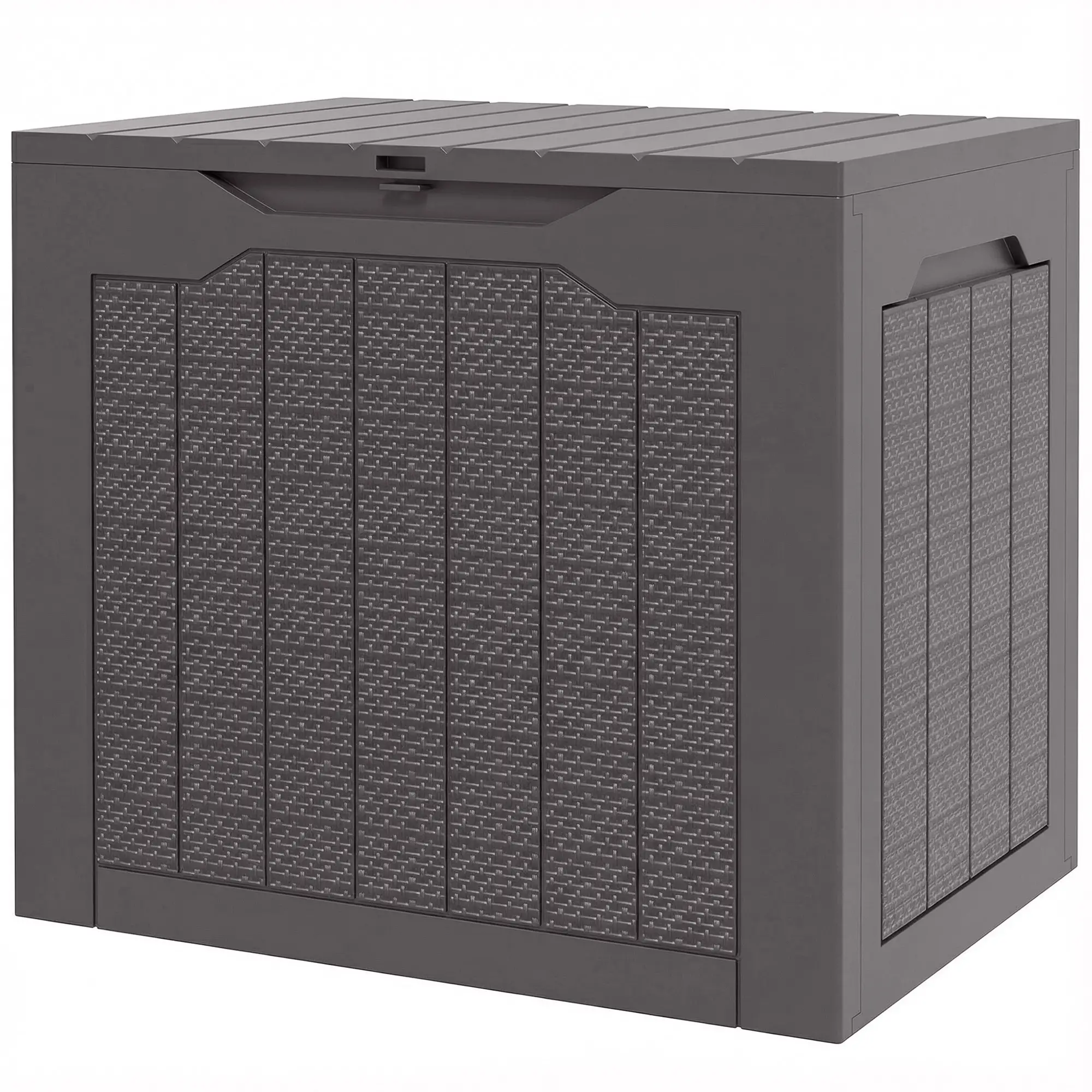 Outsunny 97L Plastic Garden Storage Box, Brown - Image 11