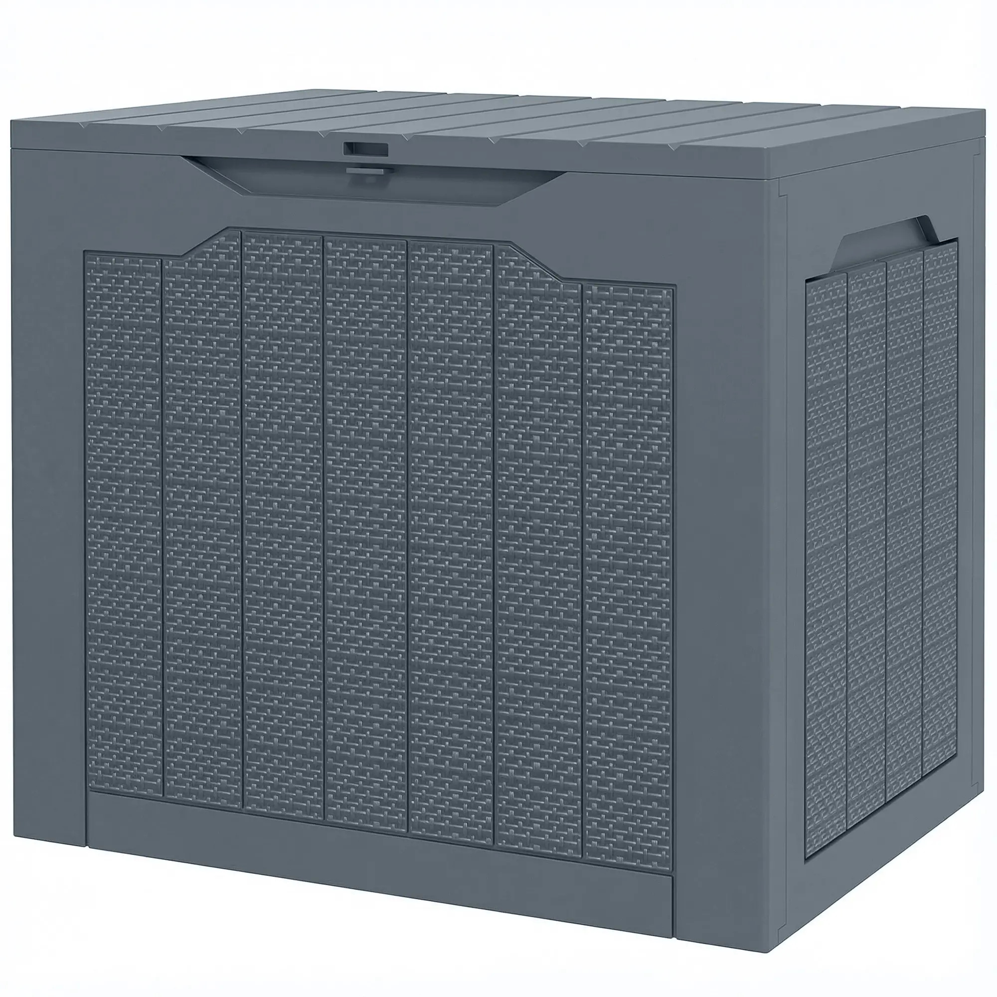 Outsunny 97L Plastic Garden Storage Box, Light Grey - Image 11