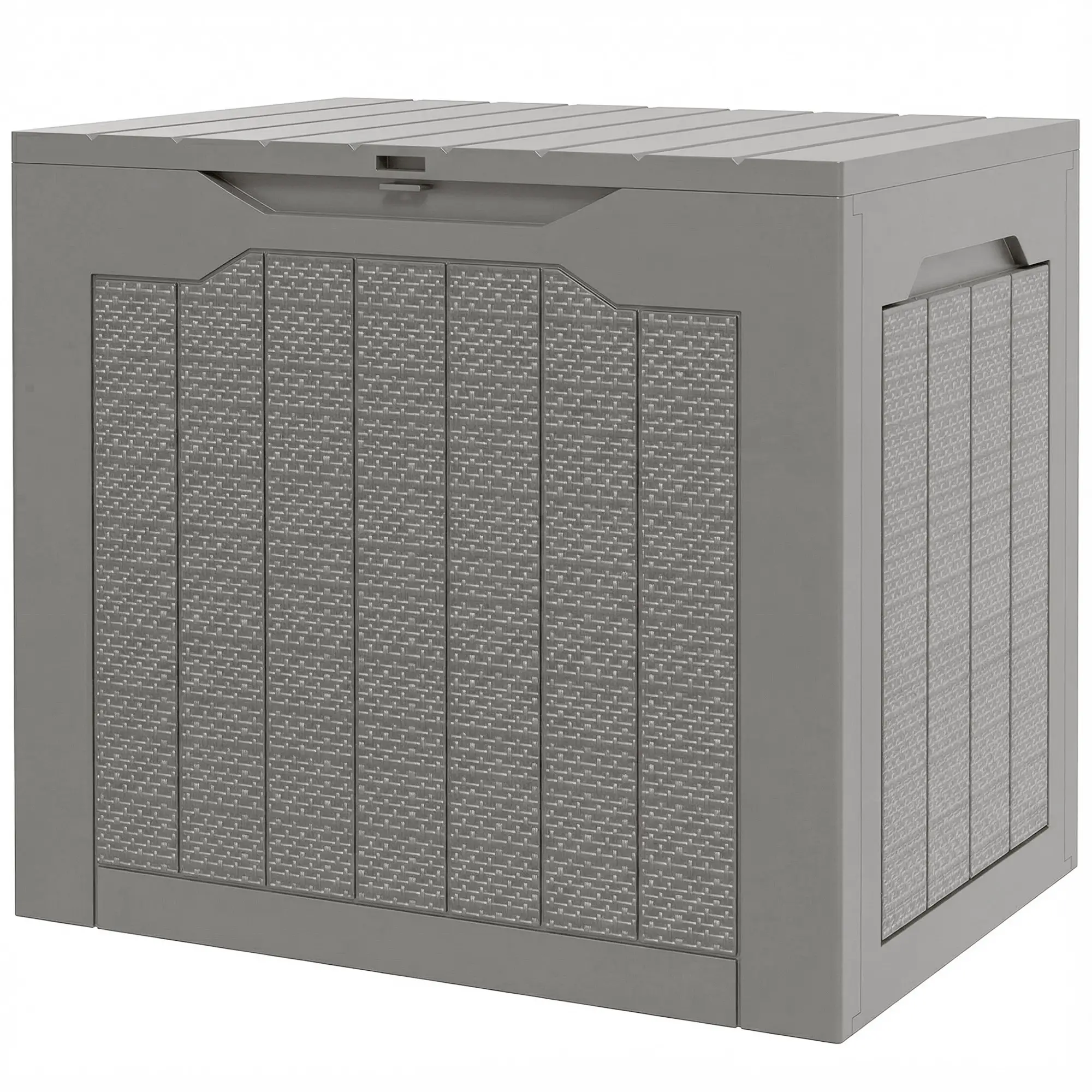 Outsunny 97L Plastic Garden Storage Box, Khaki - Image 11
