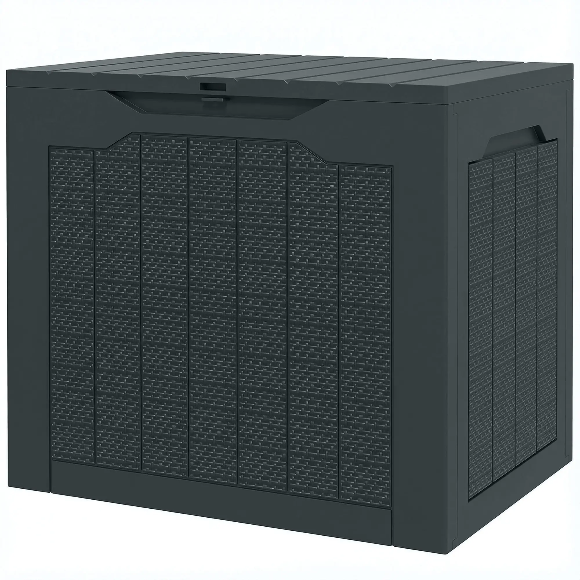 Outsunny 97L Plastic Garden Storage Box, Dark Grey - Image 11