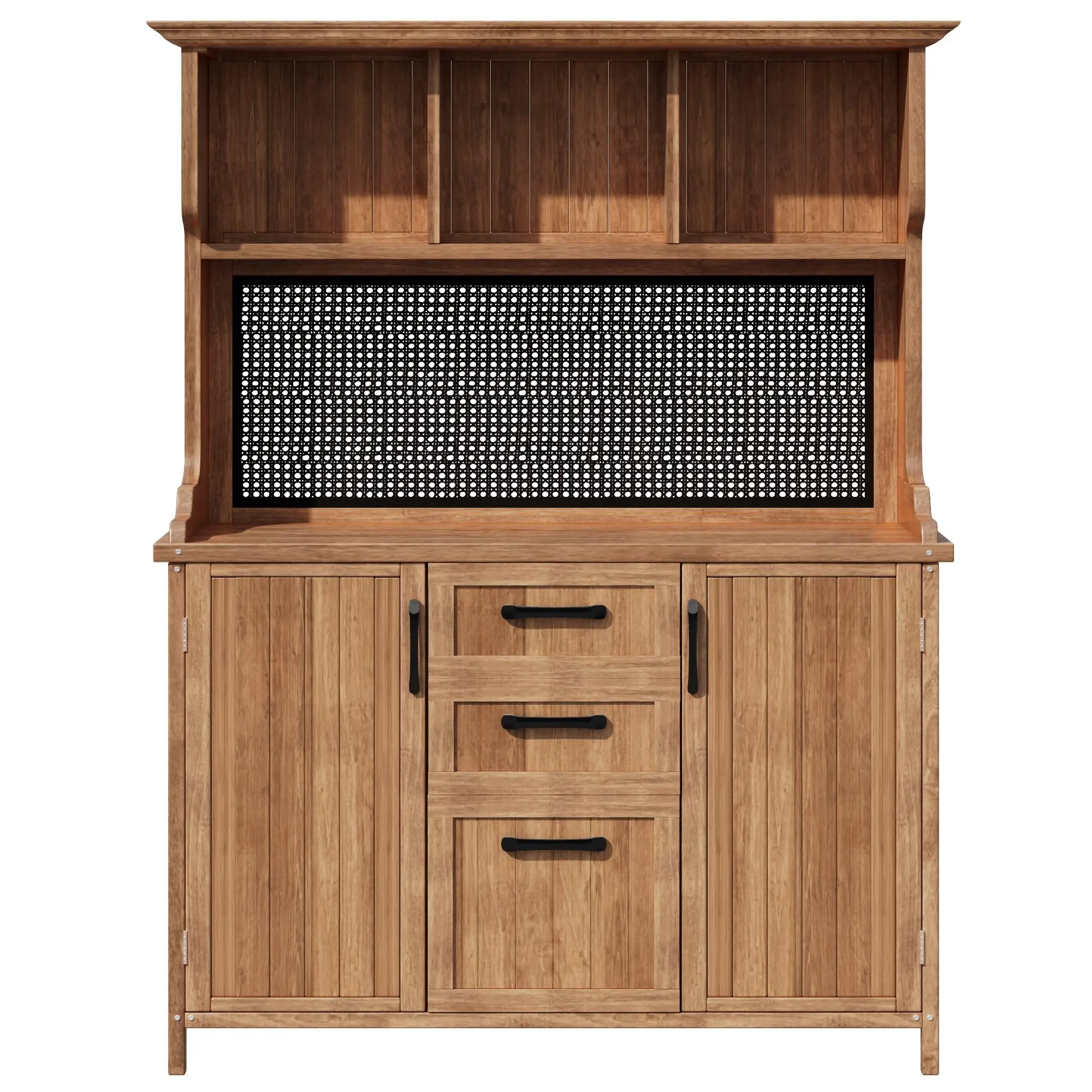 120 x 50 x 185cm Wooden Garden Cabinet with Pegboard, Natural - Image 14