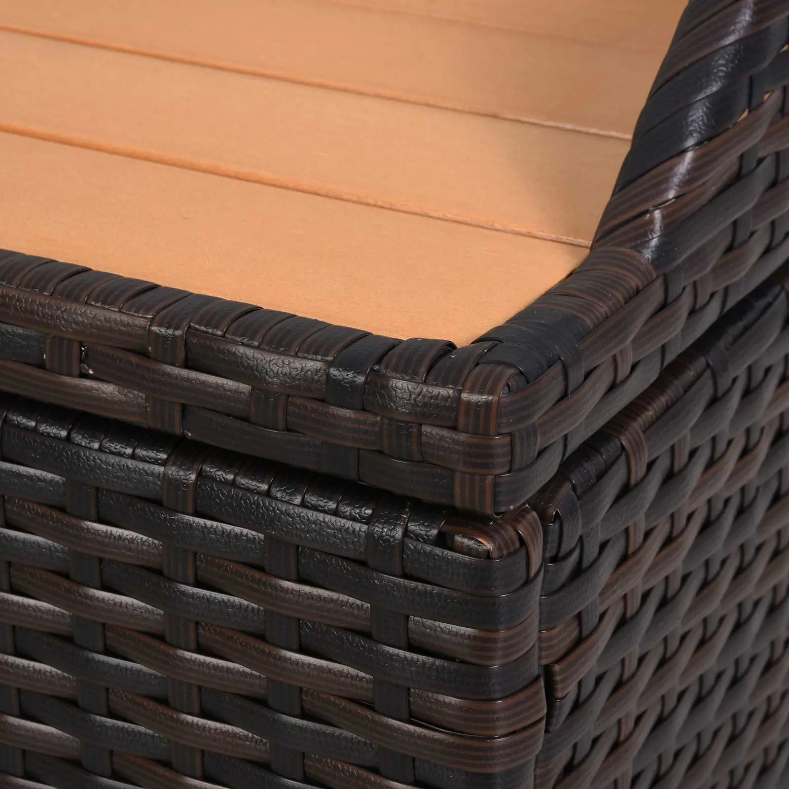 Outsunny 130L Rattan Garden Storage Box, Mixed Brown - Image 9