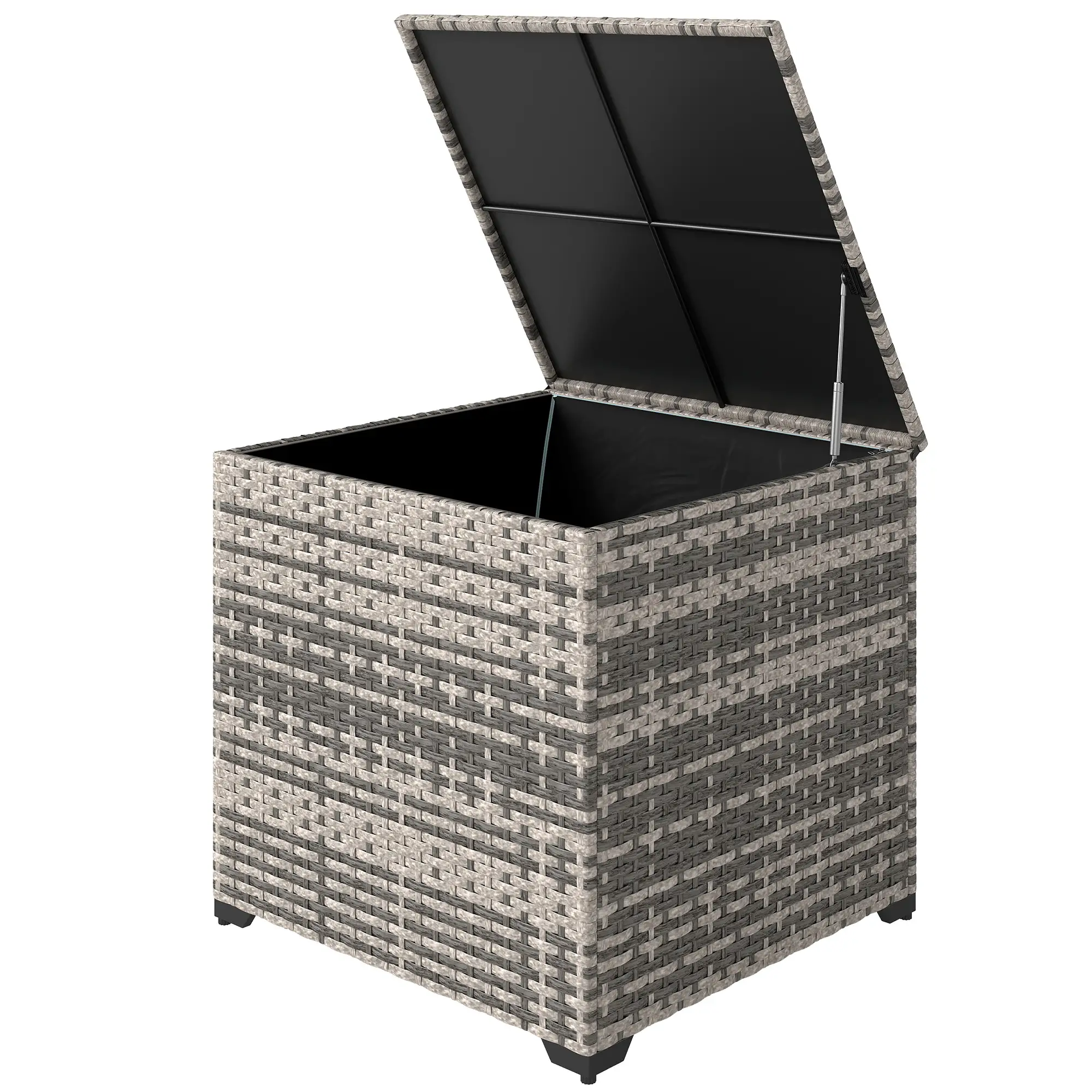 Outsunny 253L Rattan Garden Storage Box, Mixed Grey - Image 11