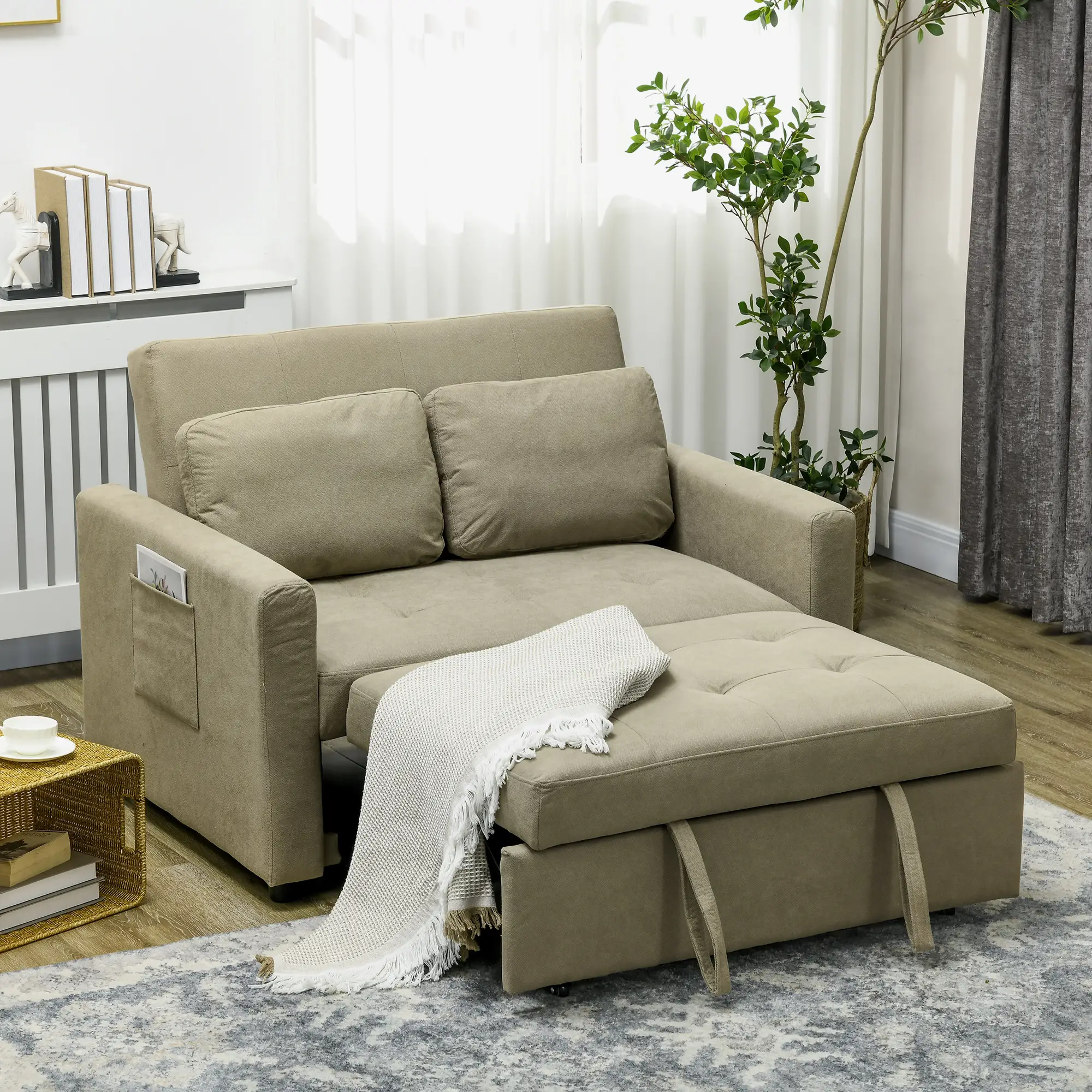 Sofa Bed 120 x 84 x 86cm - Light Brown - 10