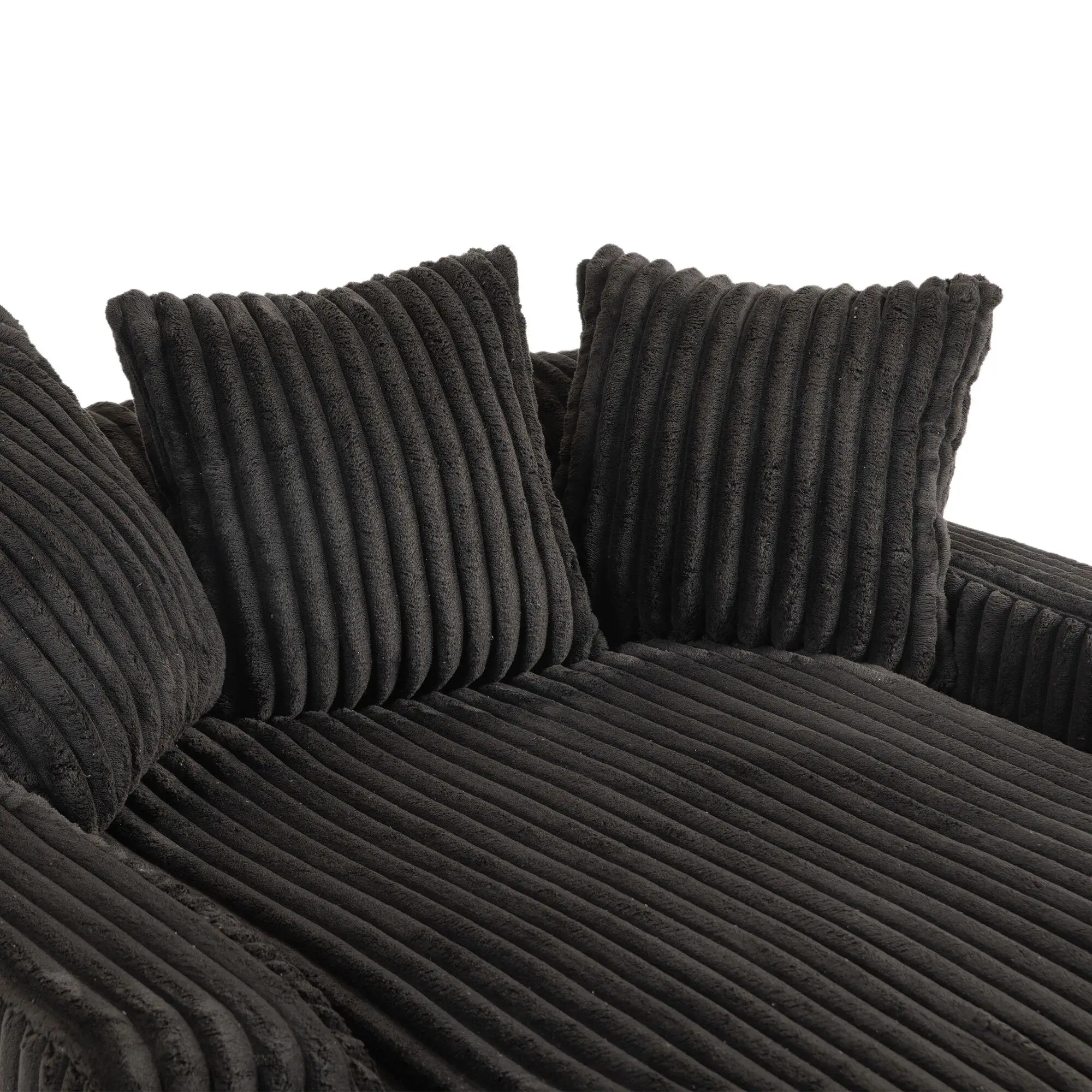 Corduroy Sofa Bed 155 x 125 x 63cm - Black - 10