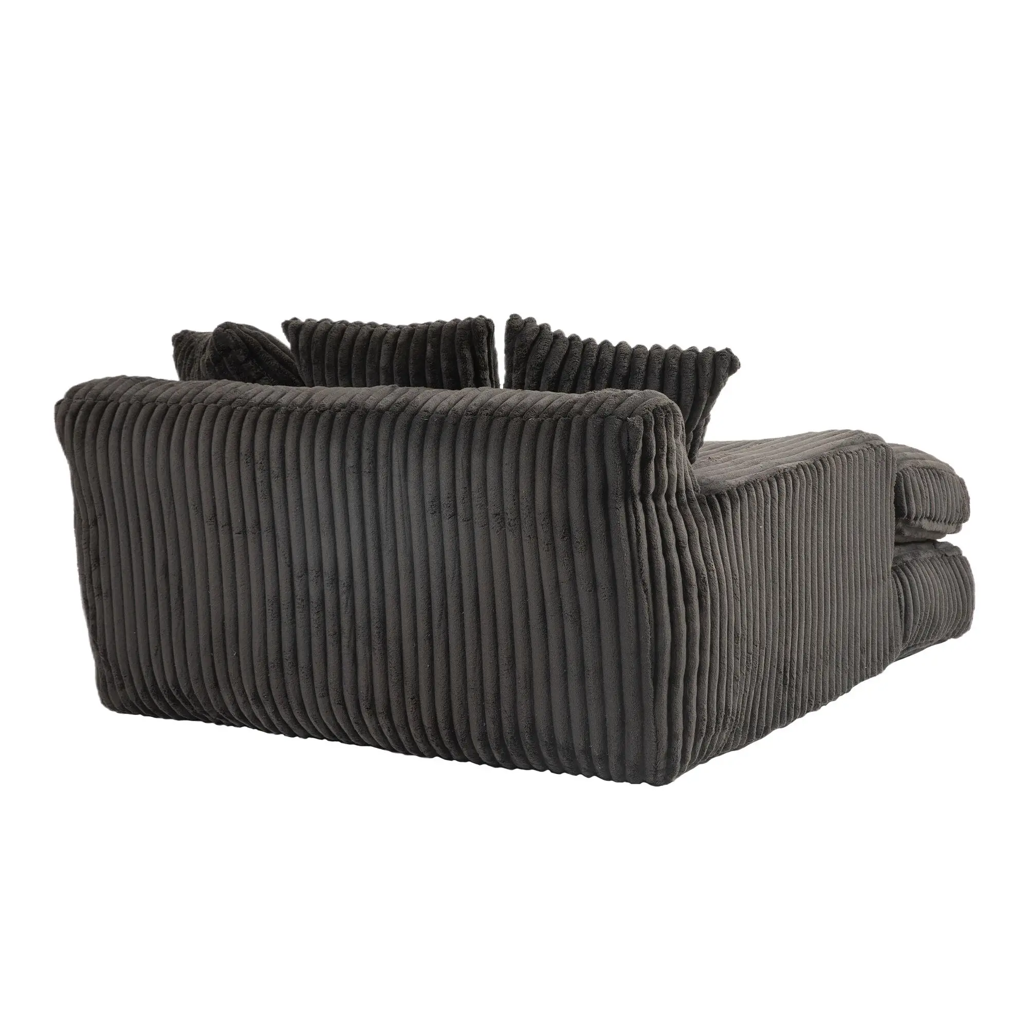 Corduroy Sofa Bed 155 x 125 x 63cm - Black - 14