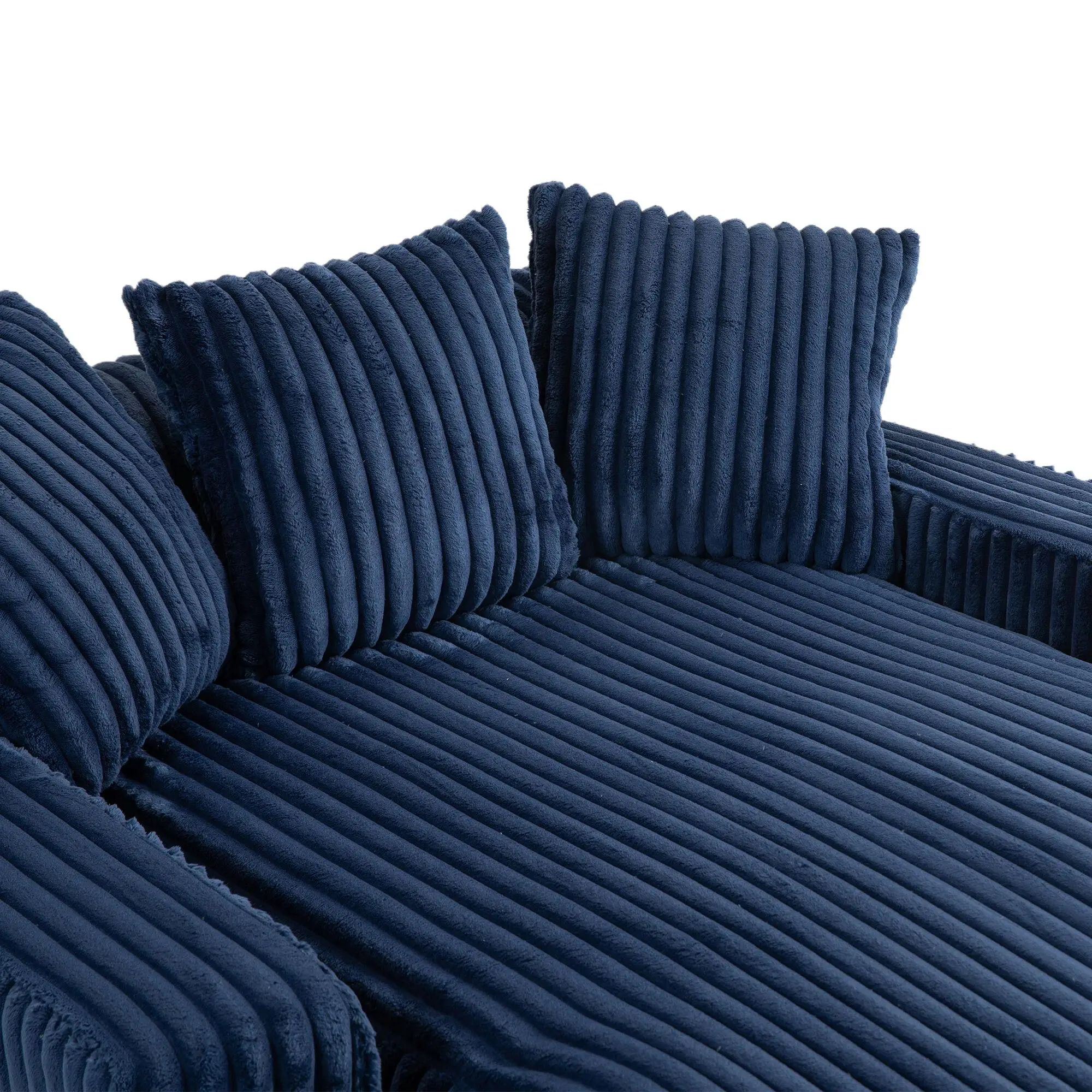 Corduroy Sofa Bed 155 x 125 x 63cm - Navy - 10