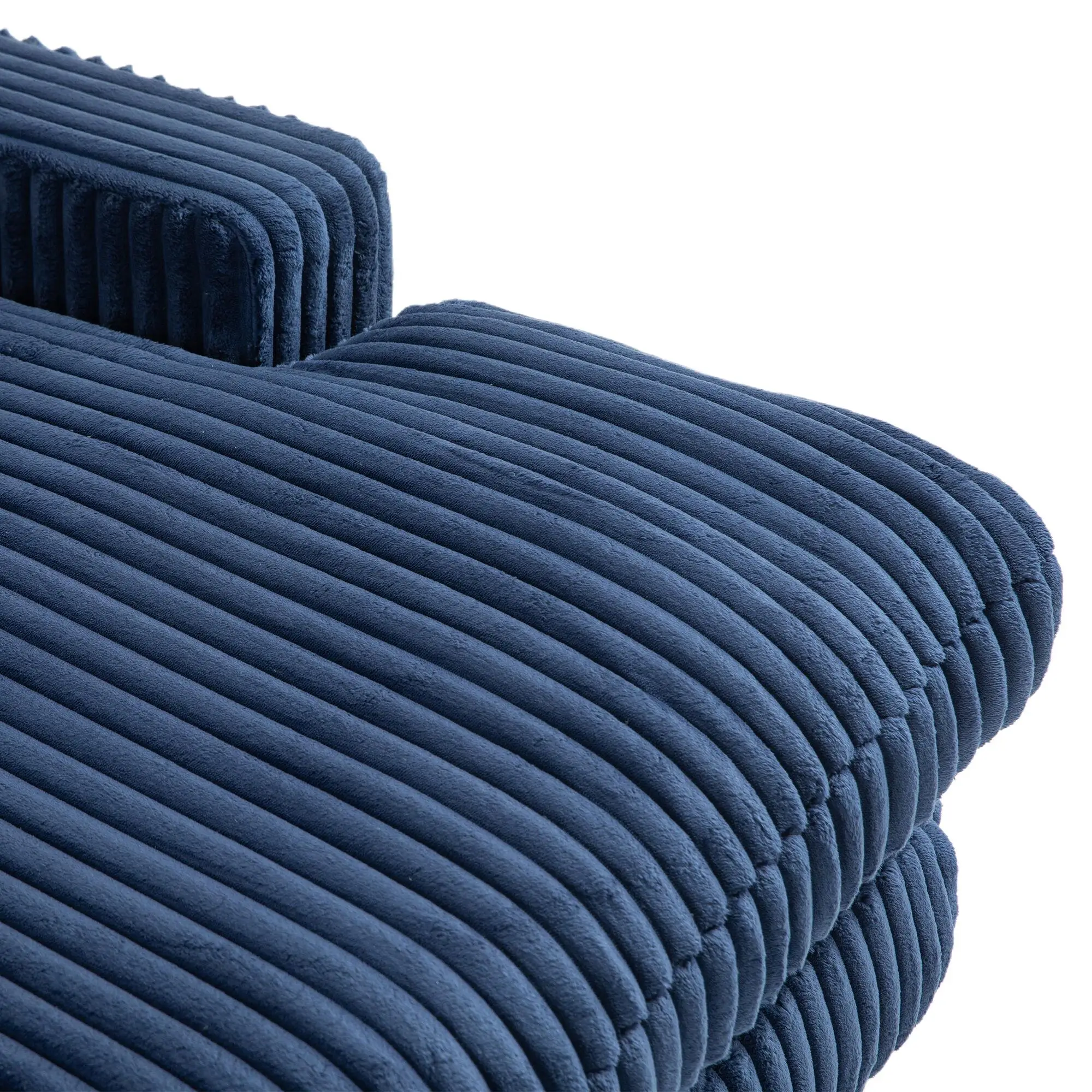 Corduroy Sofa Bed 155 x 125 x 63cm - Navy - 12