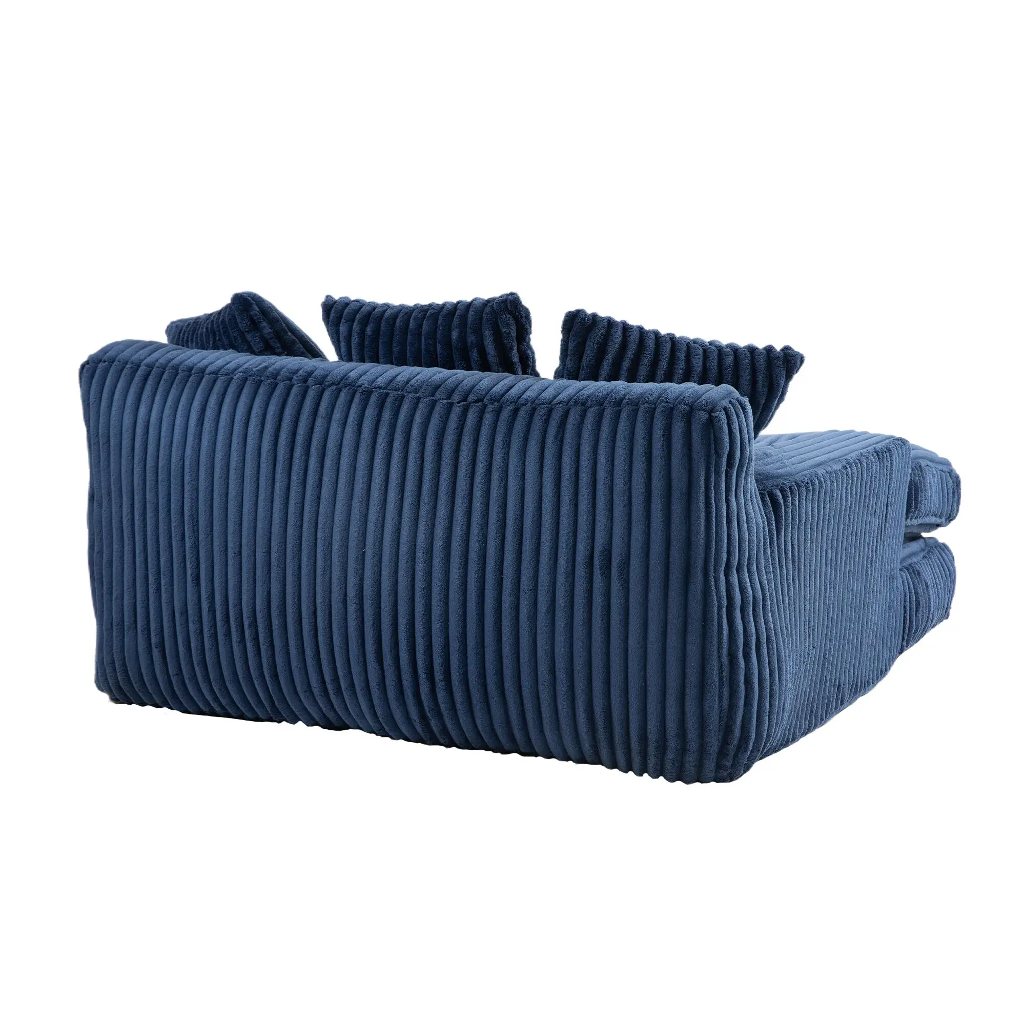 Corduroy Sofa Bed 155 x 125 x 63cm - Navy - 14