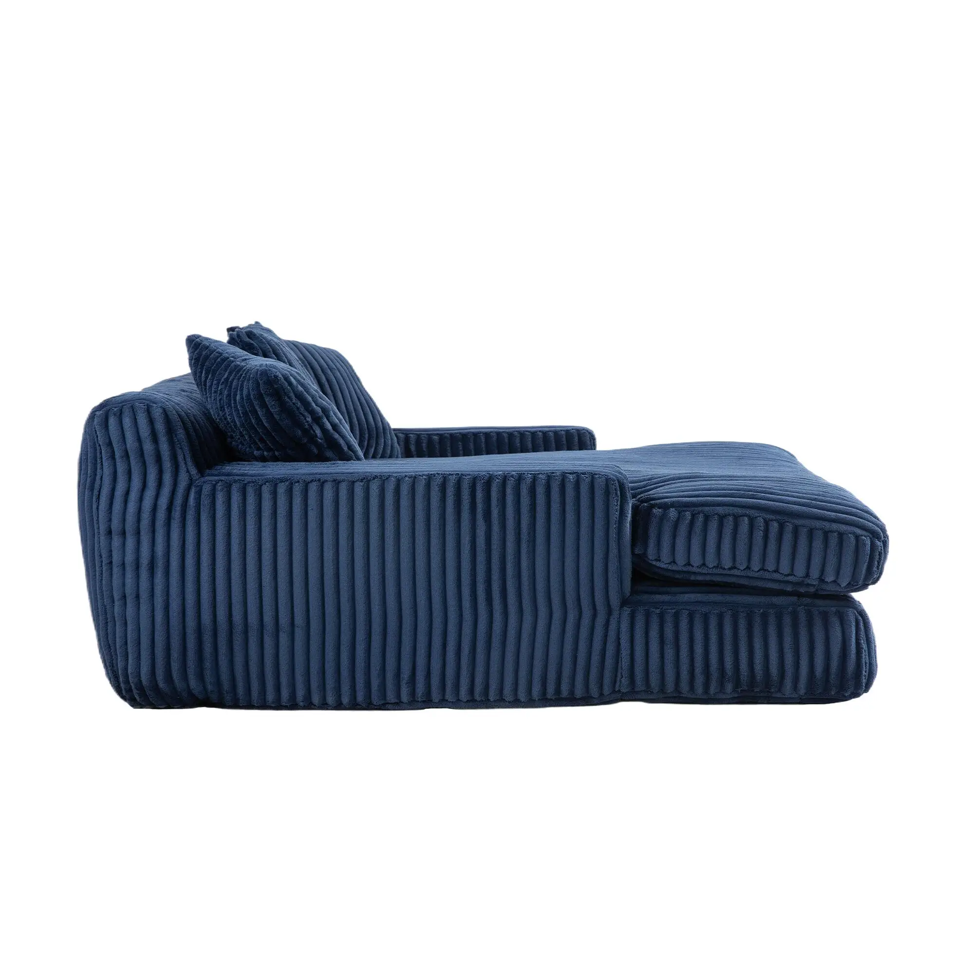 Corduroy Sofa Bed 155 x 125 x 63cm - Navy - 15
