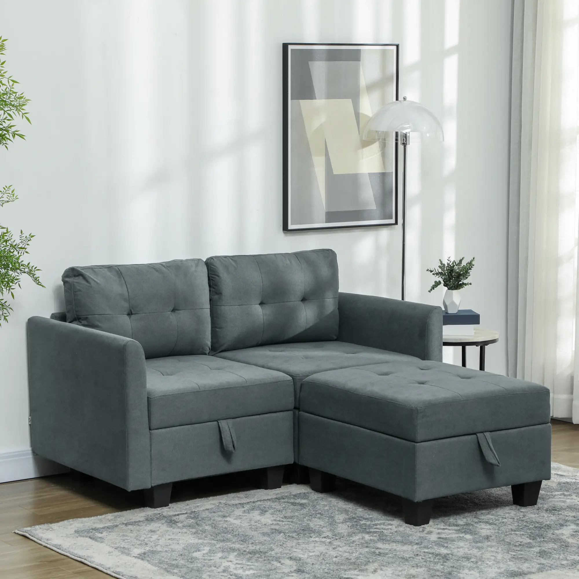 Sofa 148 x 158 x 88cm, Dark Grey - Dark Grey - 10