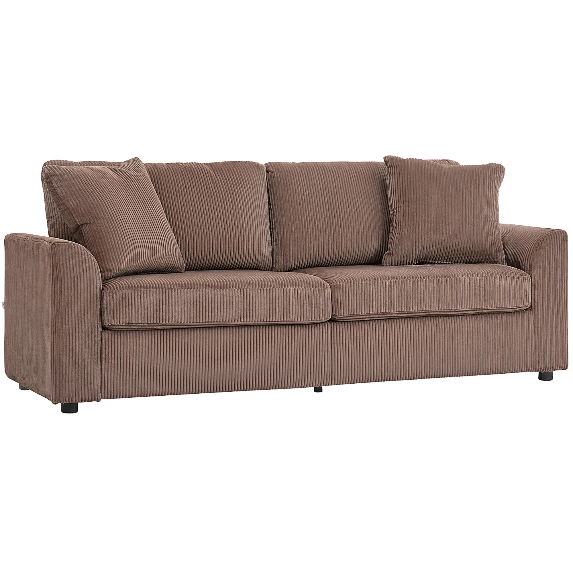 3 Seater Corduroy Sofa 212 x 80 x 88cm - Coffee - 11