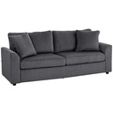 3 Seater Corduroy Sofa 212 x 80 x 88cm - Grey - 1