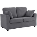 2 Seater Corduroy Sofa 144 x 76 x 89cm - Dark Grey - 1
