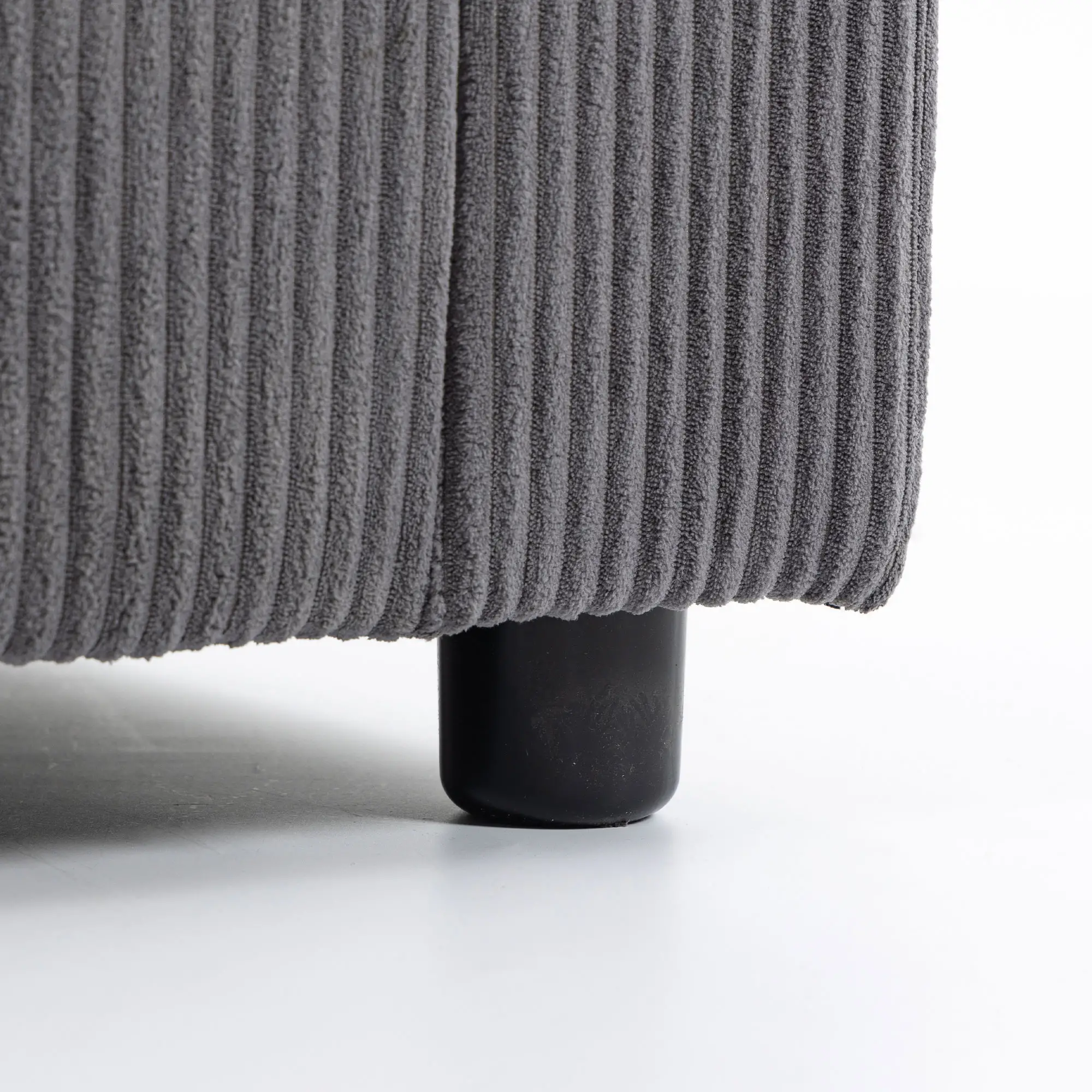 2 Seater Corduroy Sofa 144 x 76 x 89cm - Dark Grey - 11