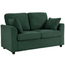 2 Seater Corduroy Sofa 144 x 76 x 89cm - Dark Green - 1