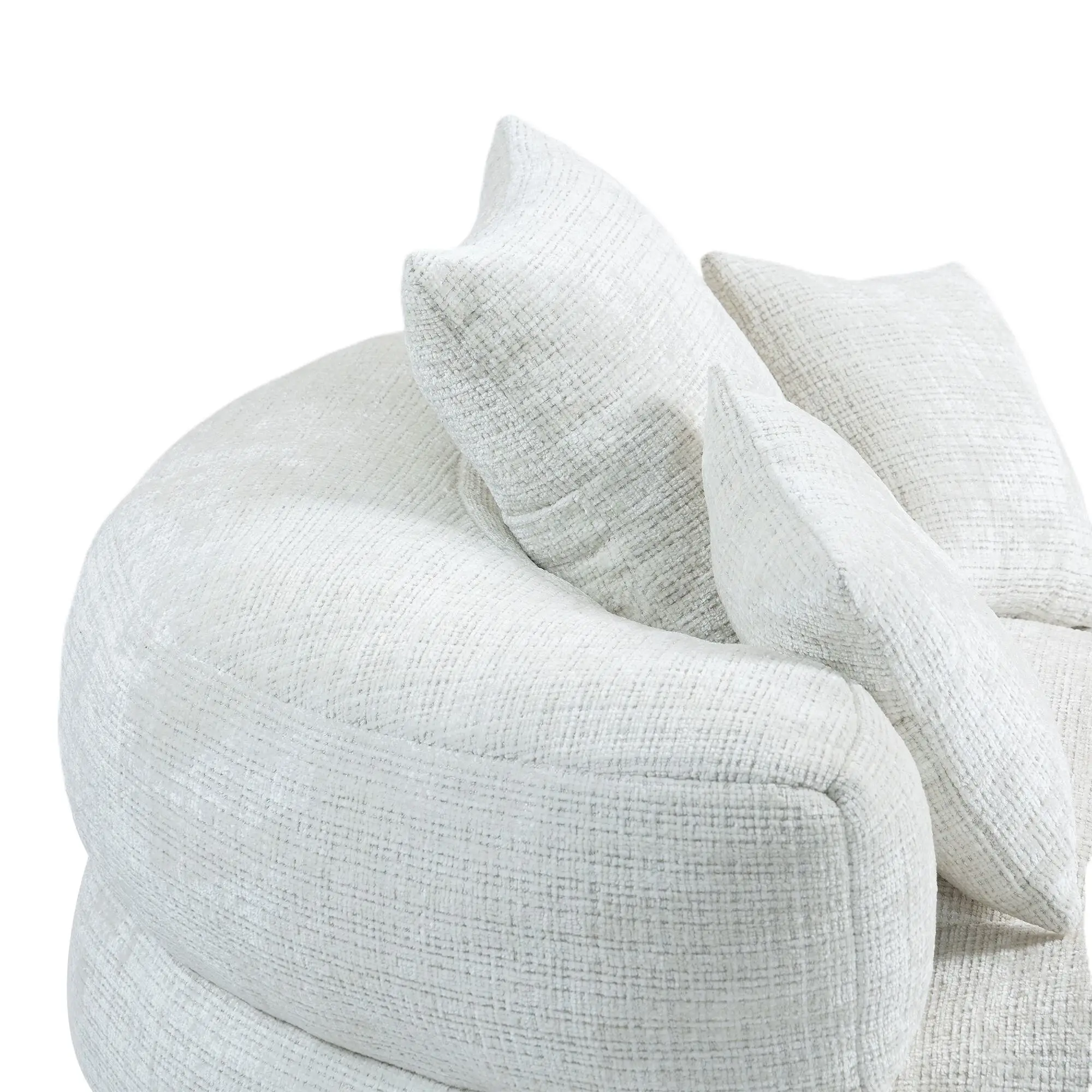 Chenille Armchair 108 x 108 x 52cm - Beige - 10