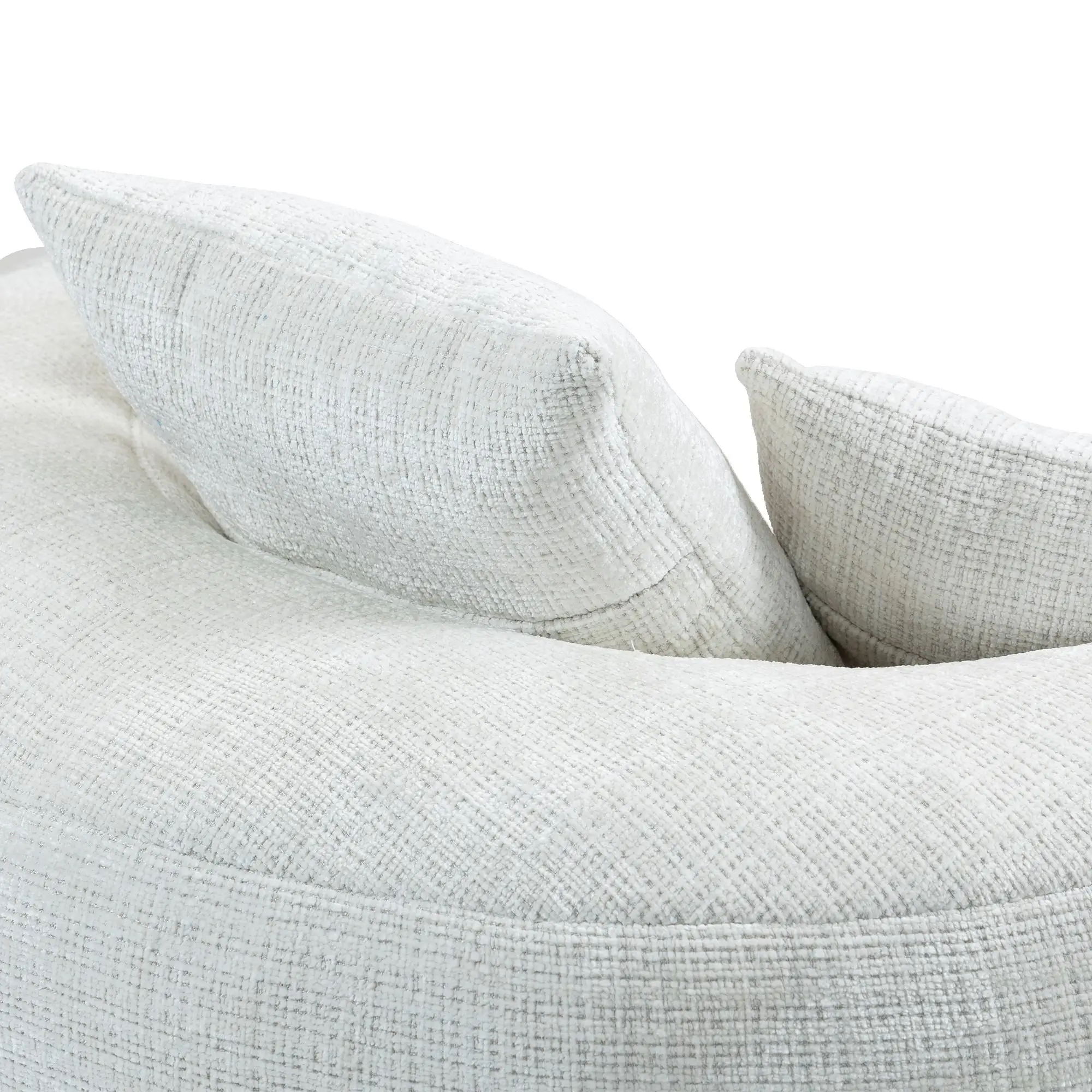 Chenille Armchair 108 x 108 x 52cm - Beige - 11