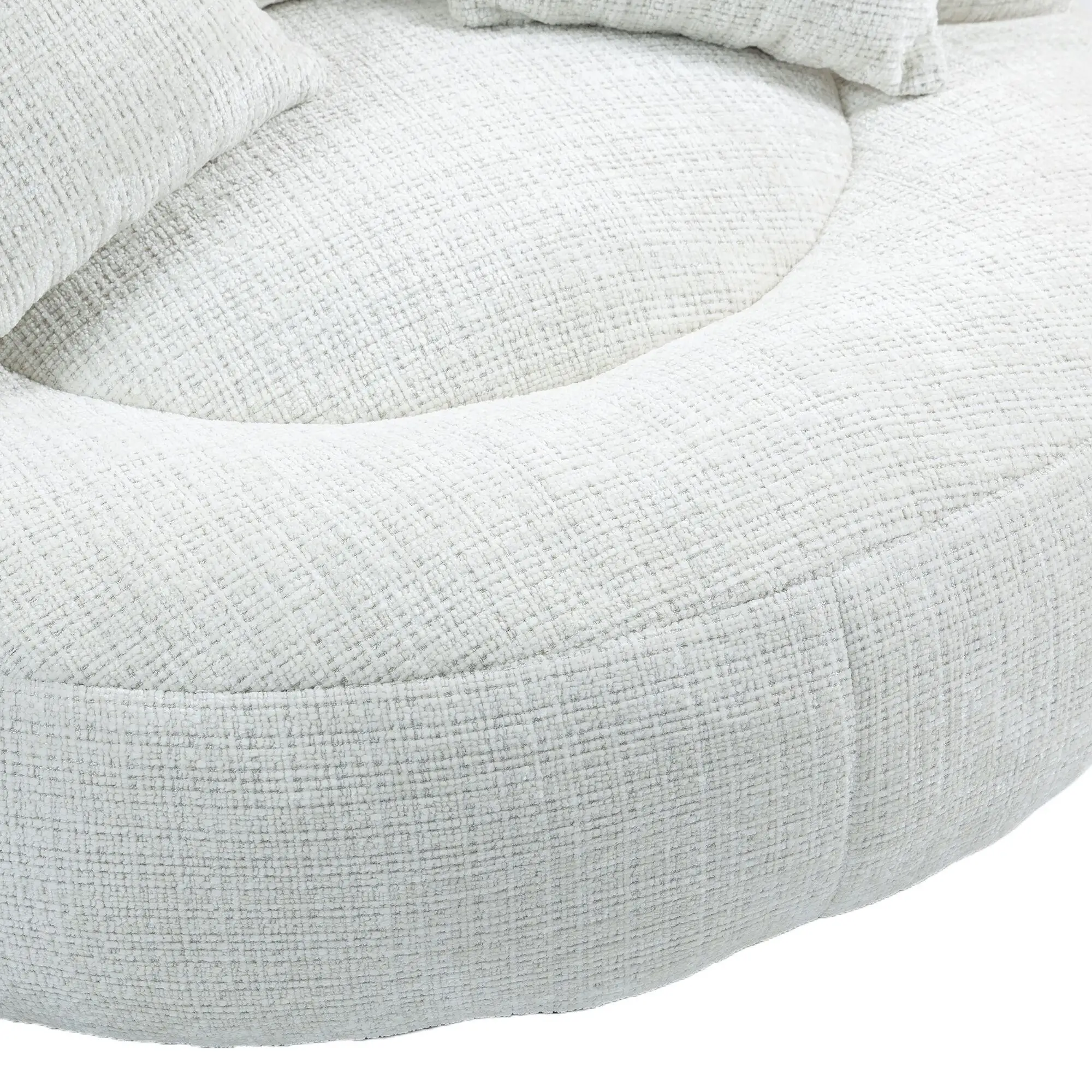 Chenille Armchair 108 x 108 x 52cm - Beige - 13