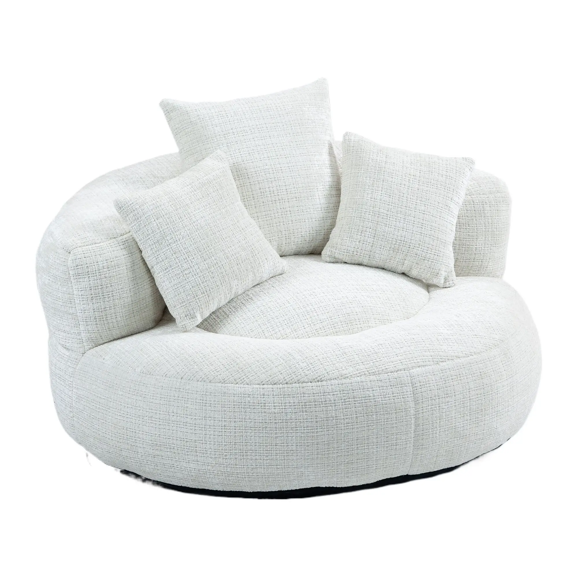 Chenille Armchair 108 x 108 x 52cm - Beige - 14