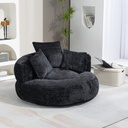 Chenille Armchair 108 x 108 x 52cm - Black - 1