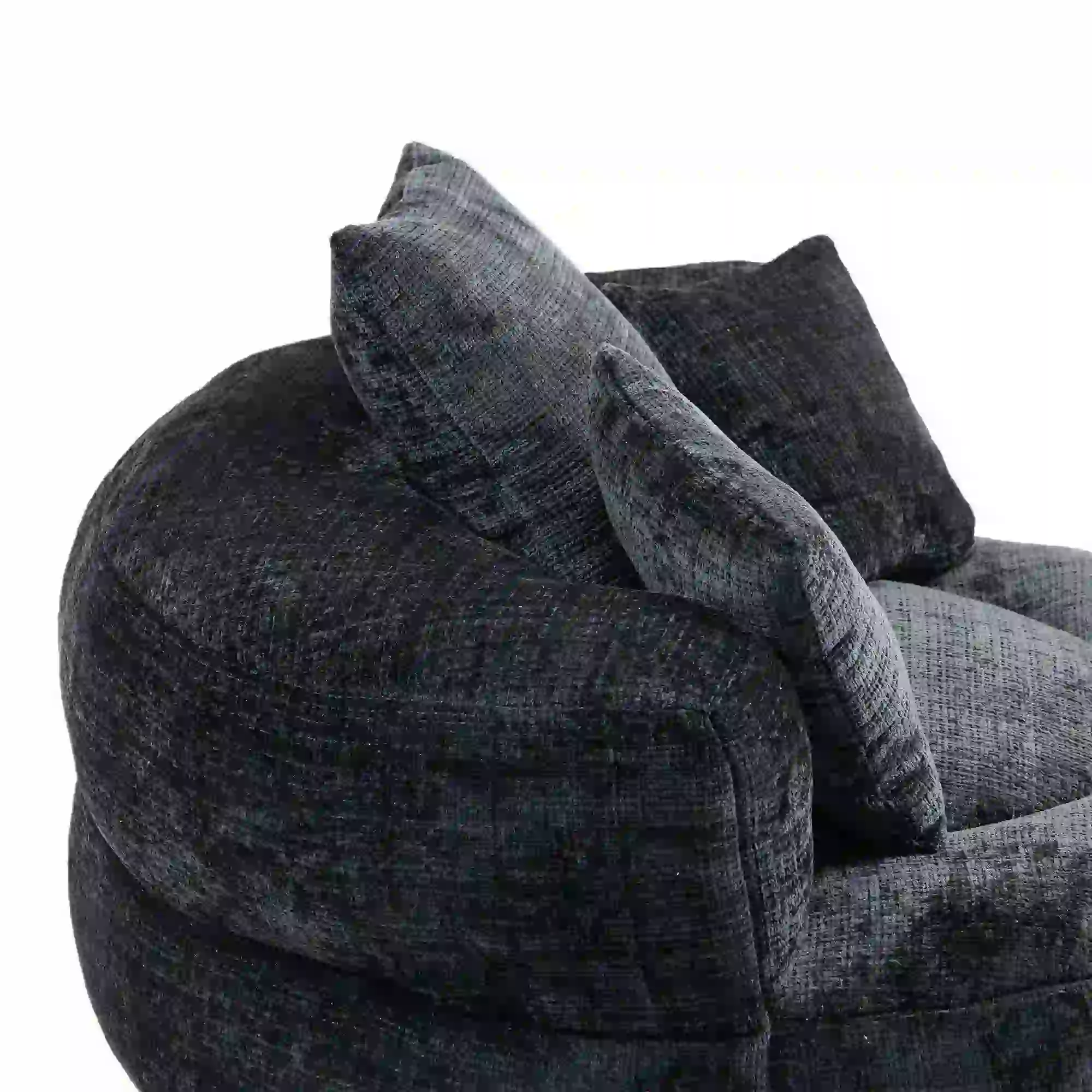 Chenille Armchair 108 x 108 x 52cm - Black - 10