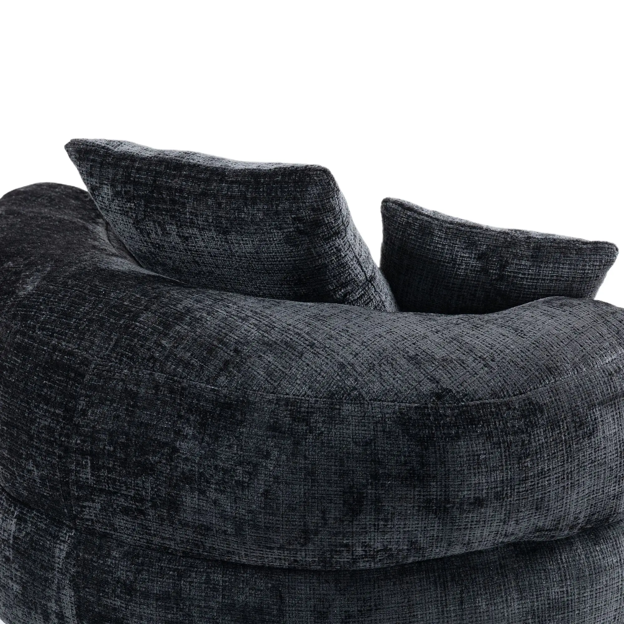Chenille Armchair 108 x 108 x 52cm - Black - 11