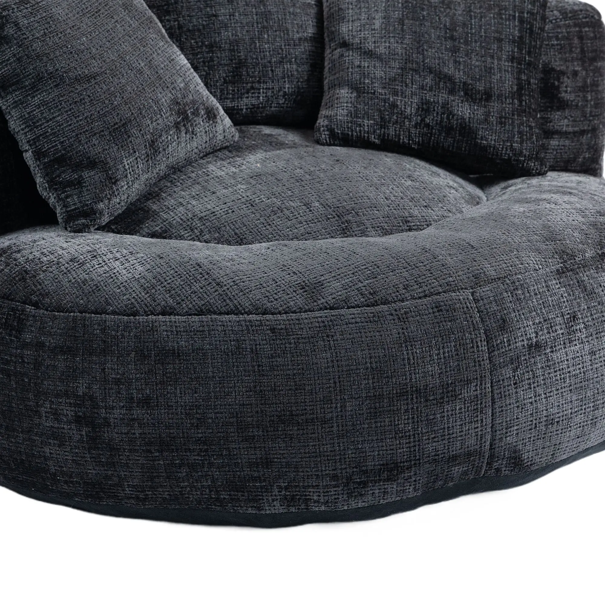 Chenille Armchair 108 x 108 x 52cm - Black - 12