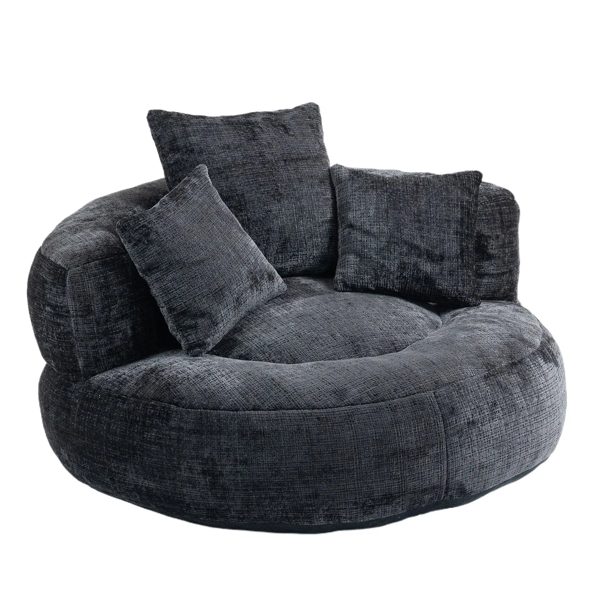 Chenille Armchair 108 x 108 x 52cm - Black - 13