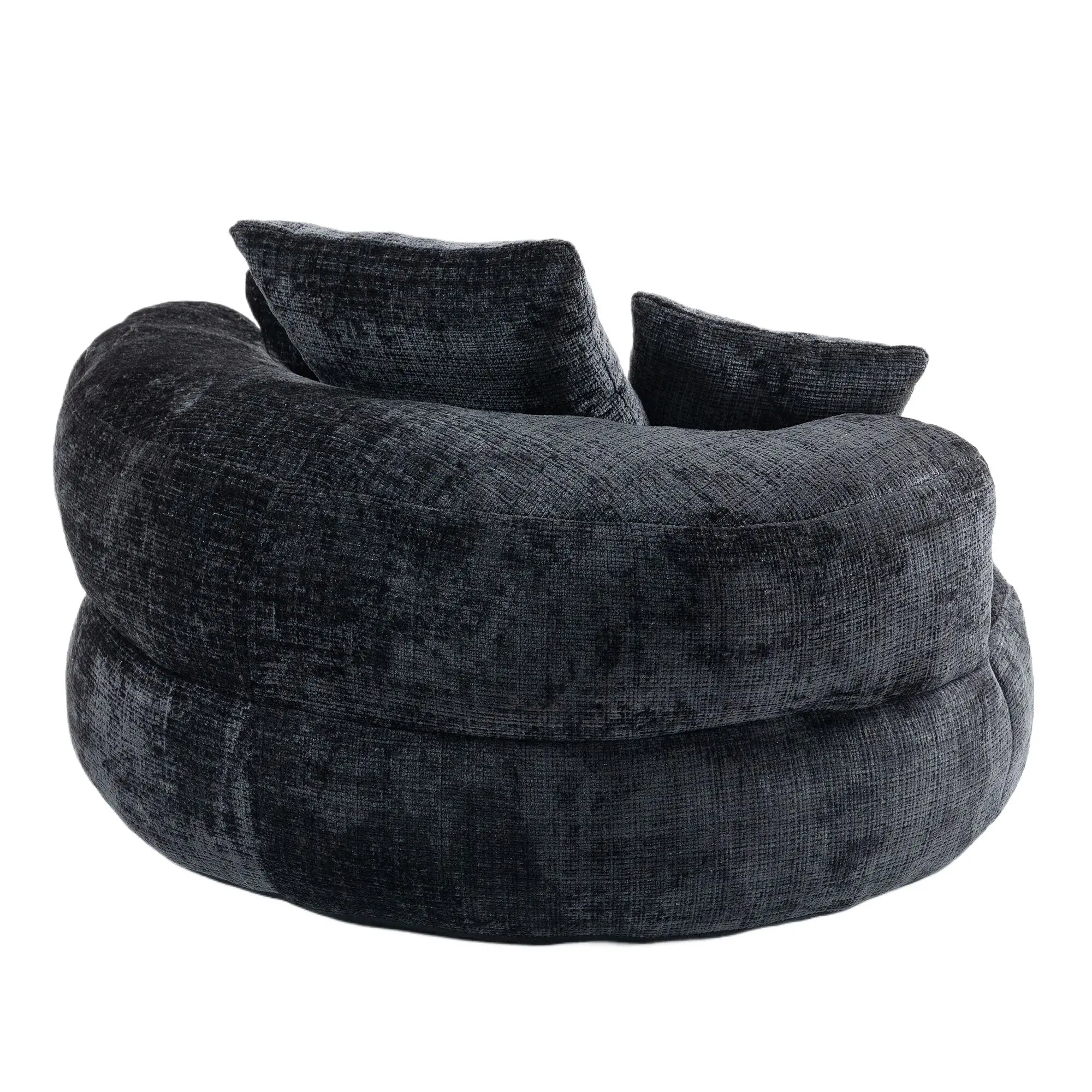 Chenille Armchair 108 x 108 x 52cm - Black - 14