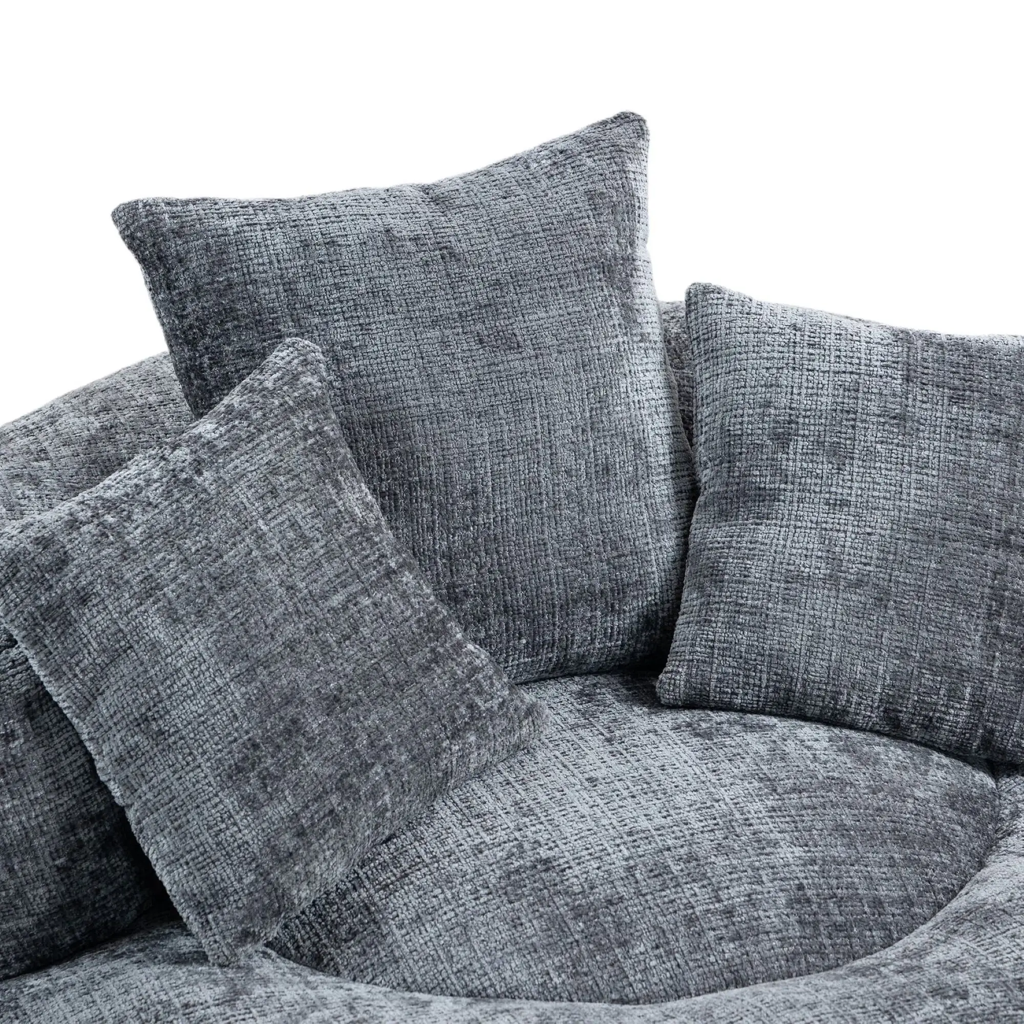 Chenille Armchair 108 x 108 x 52cm - Grey - 9