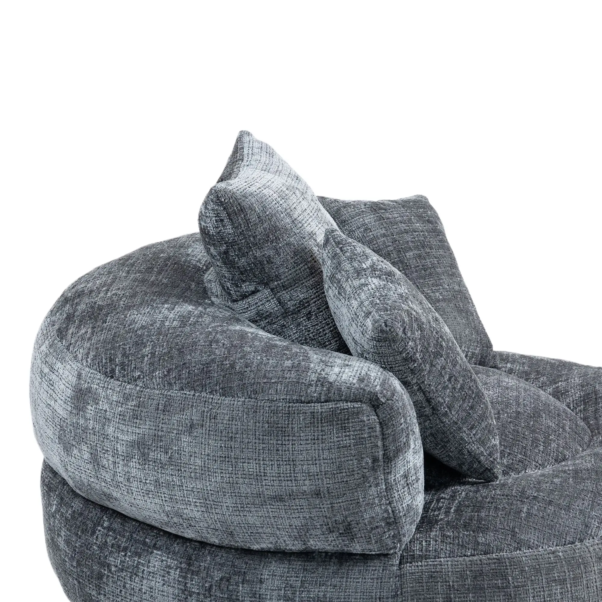 Chenille Armchair 108 x 108 x 52cm - Grey - 10