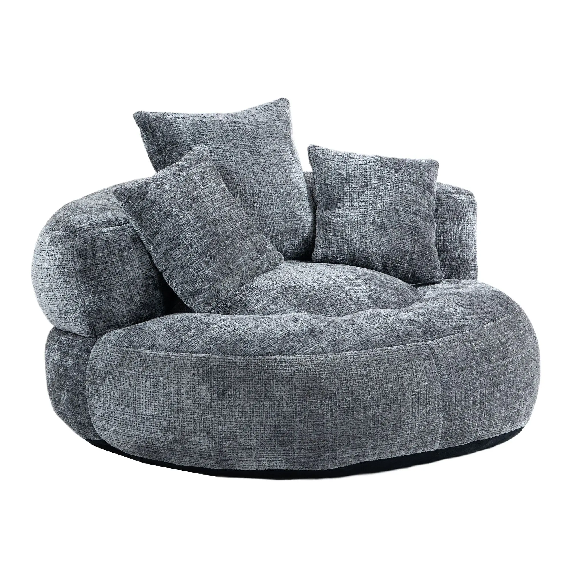 Chenille Armchair 108 x 108 x 52cm - Grey - 14